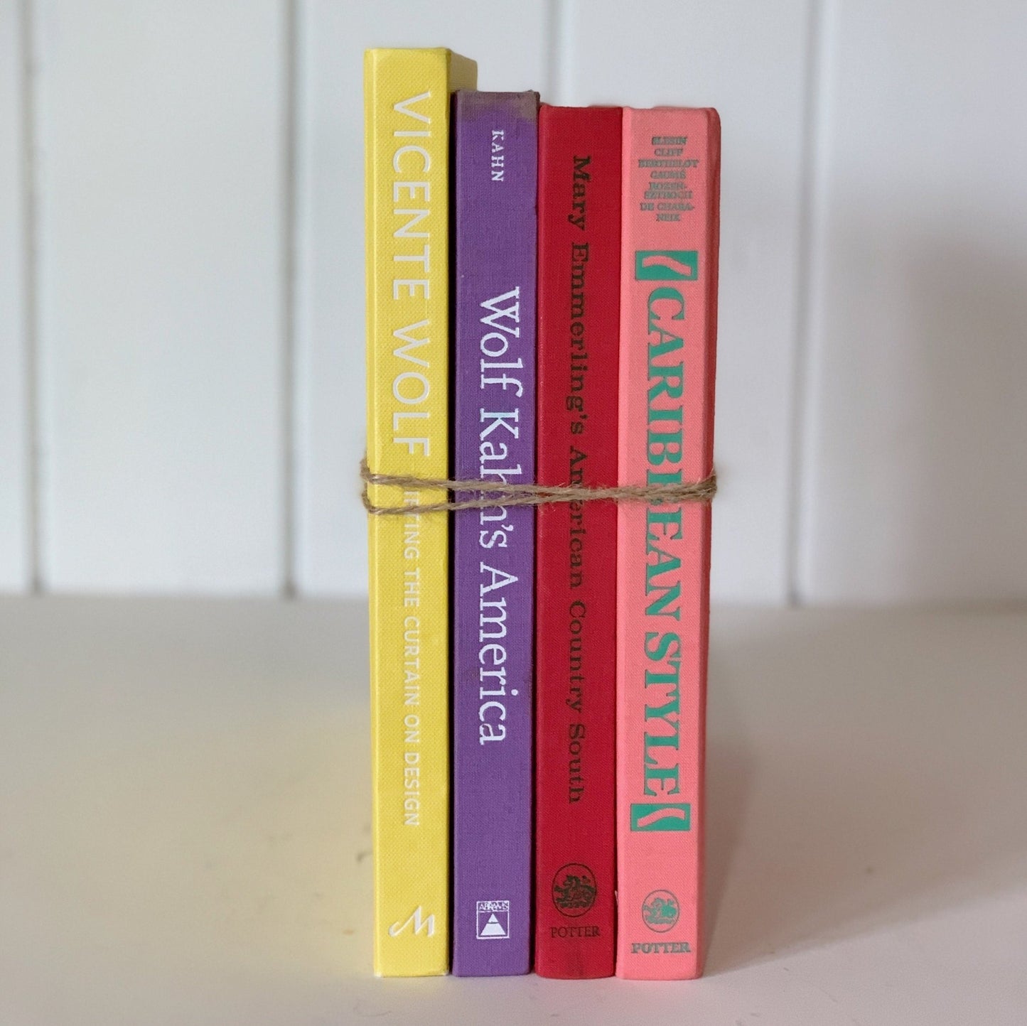Pink, Purple, and Yellow Vintage Coffee Table Book Set, Books for Design, Feminine Pastel Books - Pretty Old Books