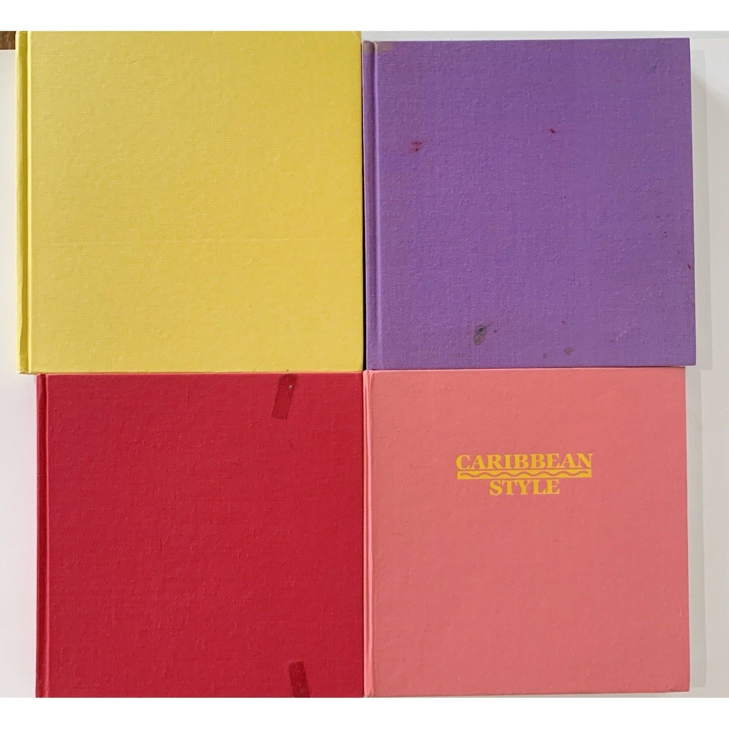Pink, Purple, and Yellow Vintage Coffee Table Book Set, Books for Design, Feminine Pastel Books - Pretty Old Books