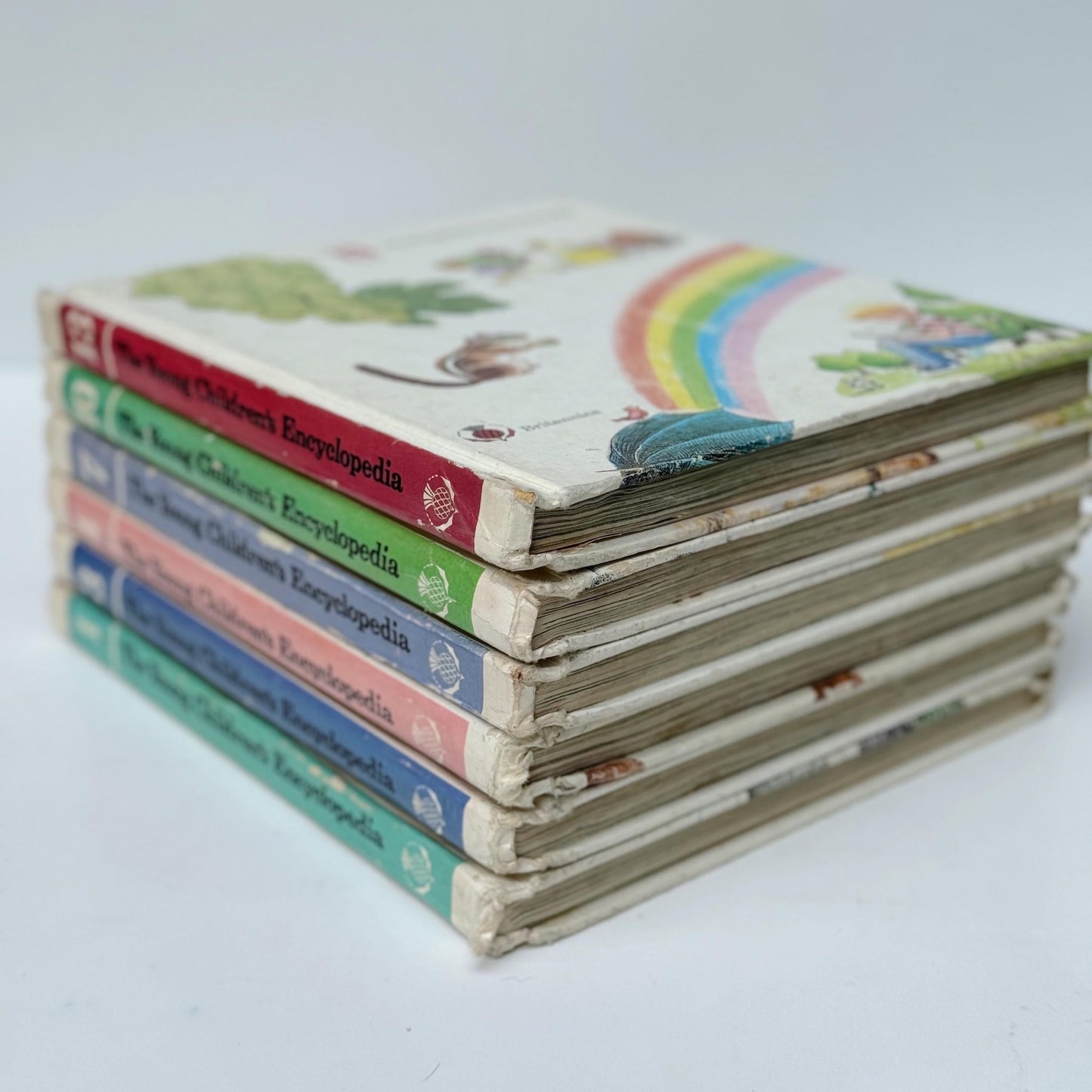 Rainbow Vintage Children's Book Set, The Young Children's Encyclopedia, Partial Set, 1977 - Pretty Old Books