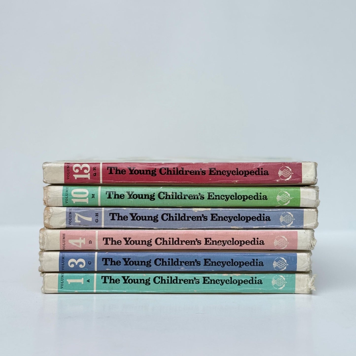 Rainbow Vintage Children's Book Set, The Young Children's Encyclopedia, Partial Set, 1977 - Pretty Old Books