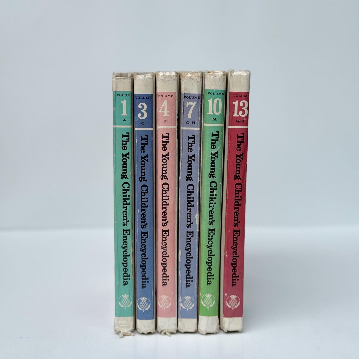 Rainbow Vintage Children's Book Set, The Young Children's Encyclopedia, Partial Set, 1977 - Pretty Old Books