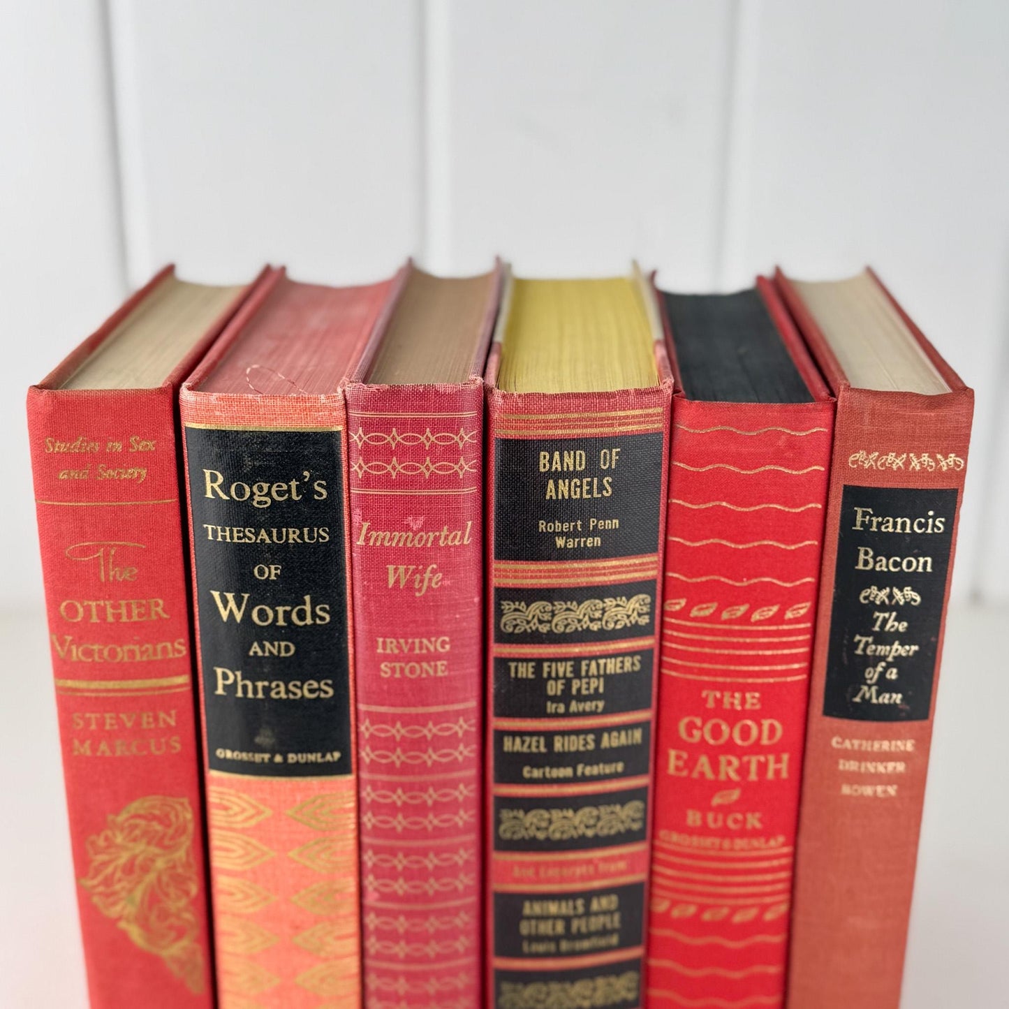 Red, Black, and Gold Ornate Decorative Books for Display - Pretty Old Books