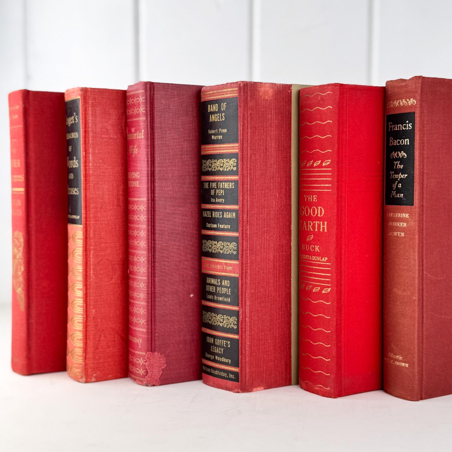 Red, Black, and Gold Ornate Decorative Books for Display - Pretty Old Books
