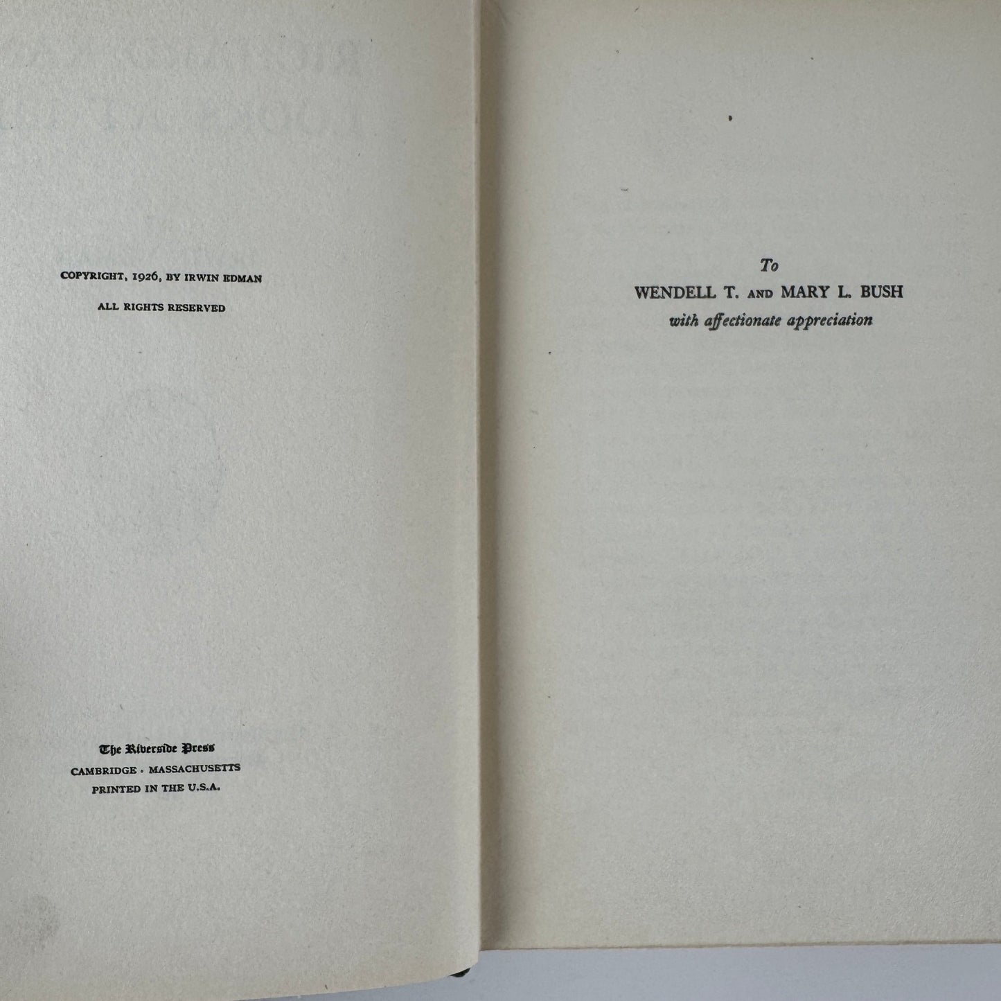 Richard Kane Looks at Life — Irwin Edman — 1926 Vintage Novel by American Philosopher - Pretty Old Books