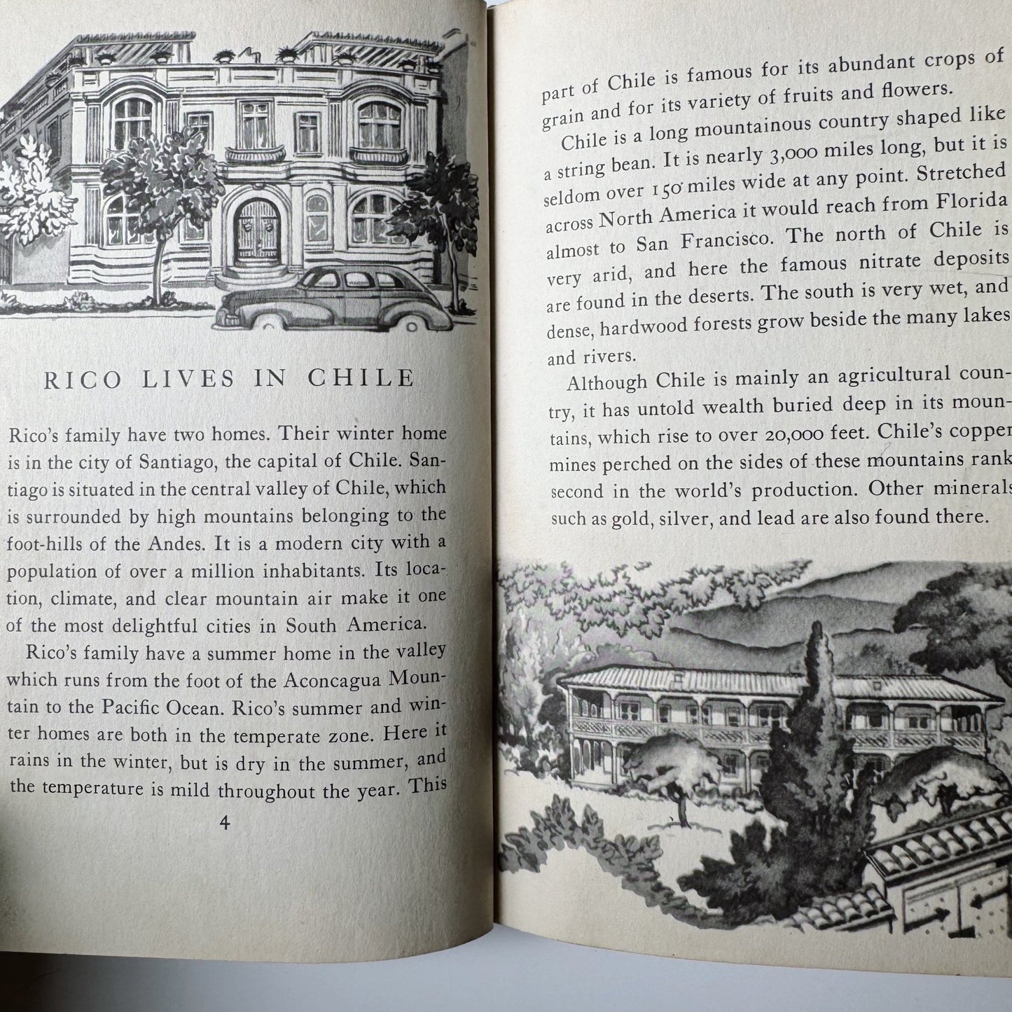 Rico the Young Rancher, New World Neighbors, Kids Book, Chile, 1942 - Pretty Old Books