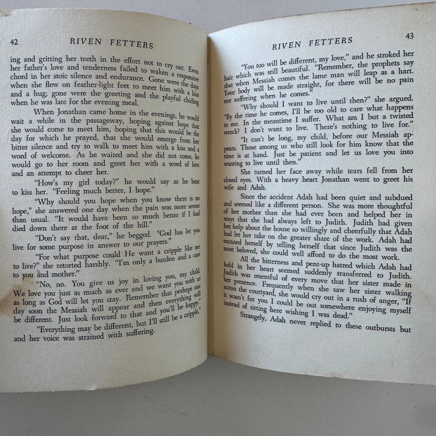 Riven Fetters: A Romance of the Early Christian Era, Sallie Lee Bell, 1953 First Edition - Pretty Old Books