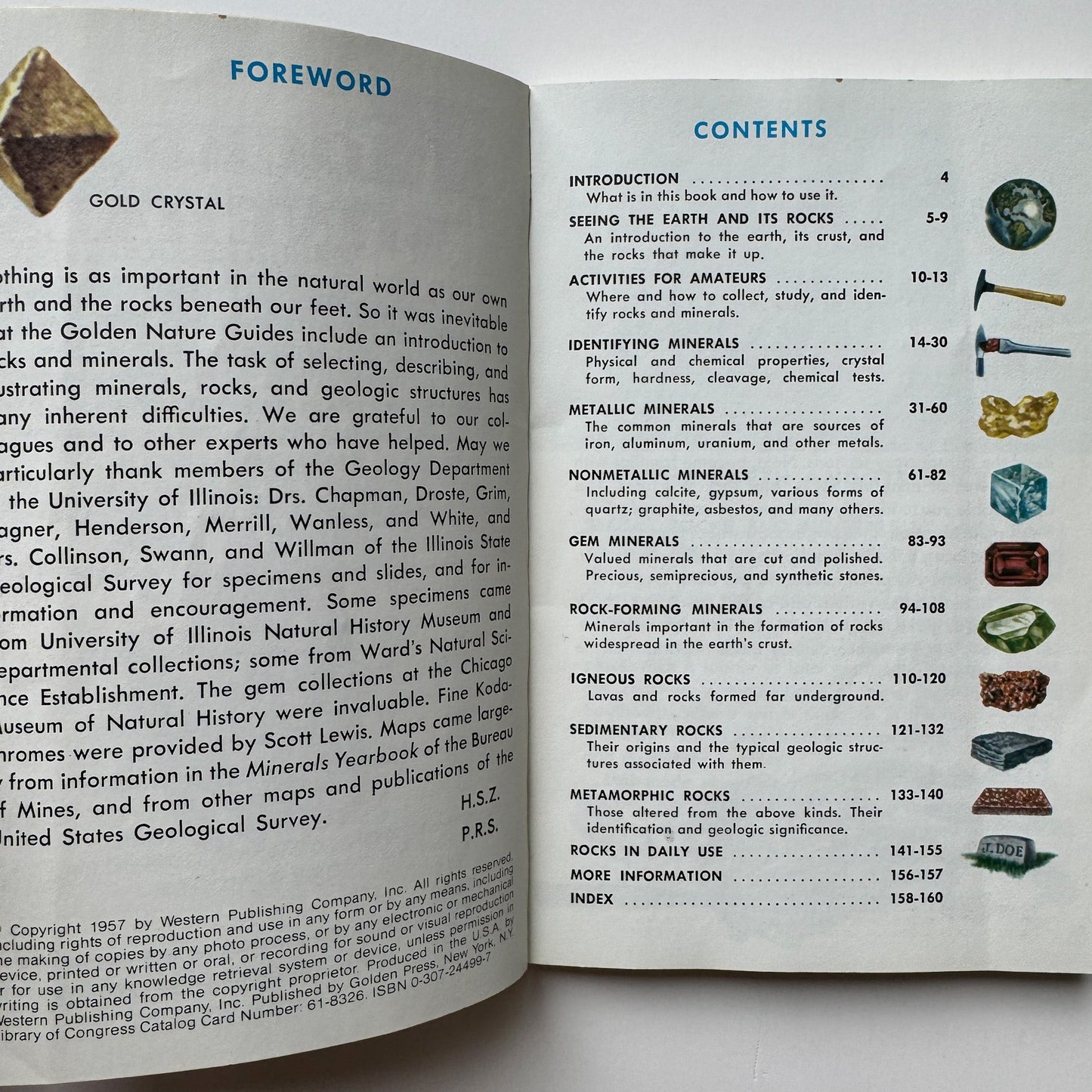 Rocks and Minerals A Golden Guide 1957 Paperback - Pretty Old Books