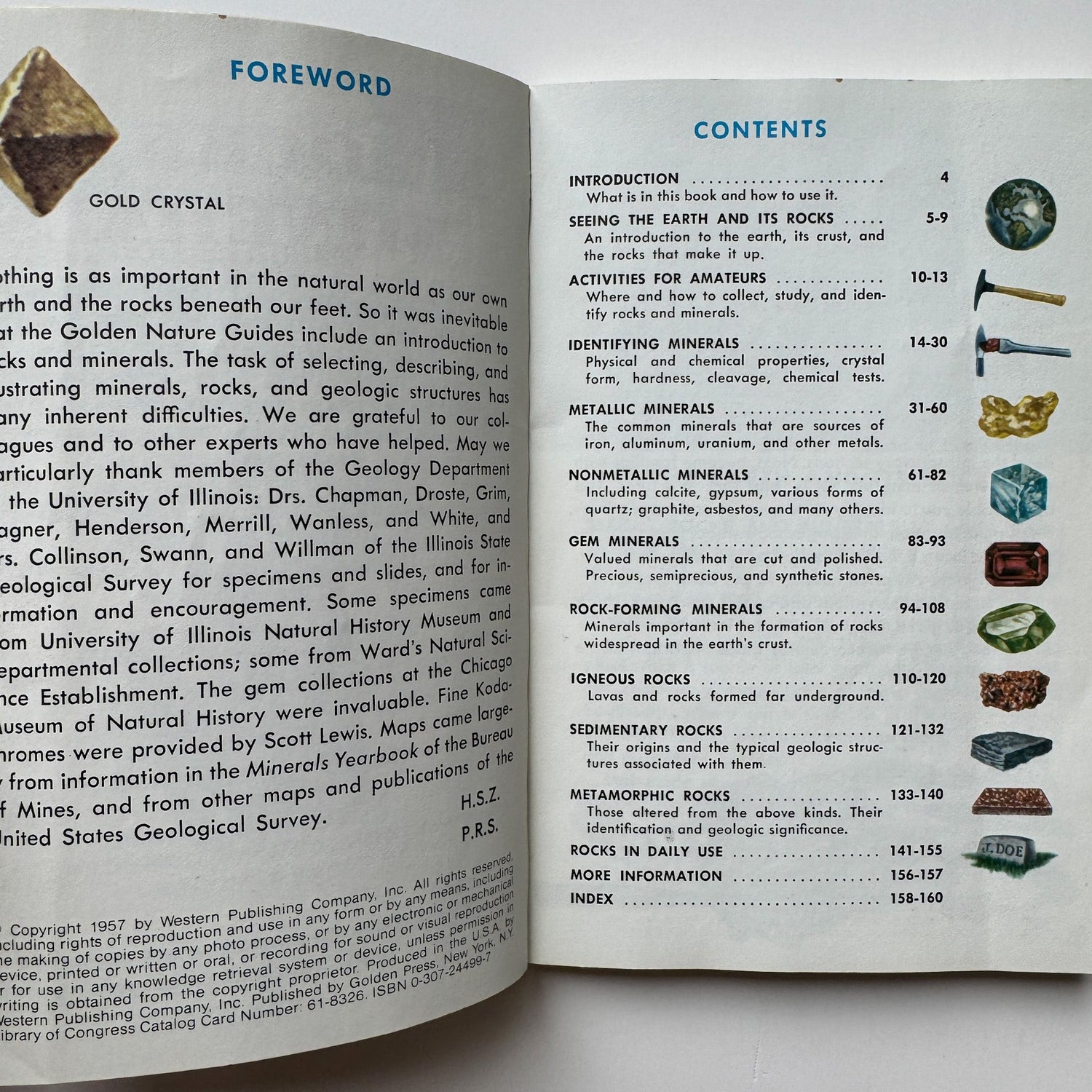 Rocks and Minerals A Golden Guide 1957 Paperback - Pretty Old Books