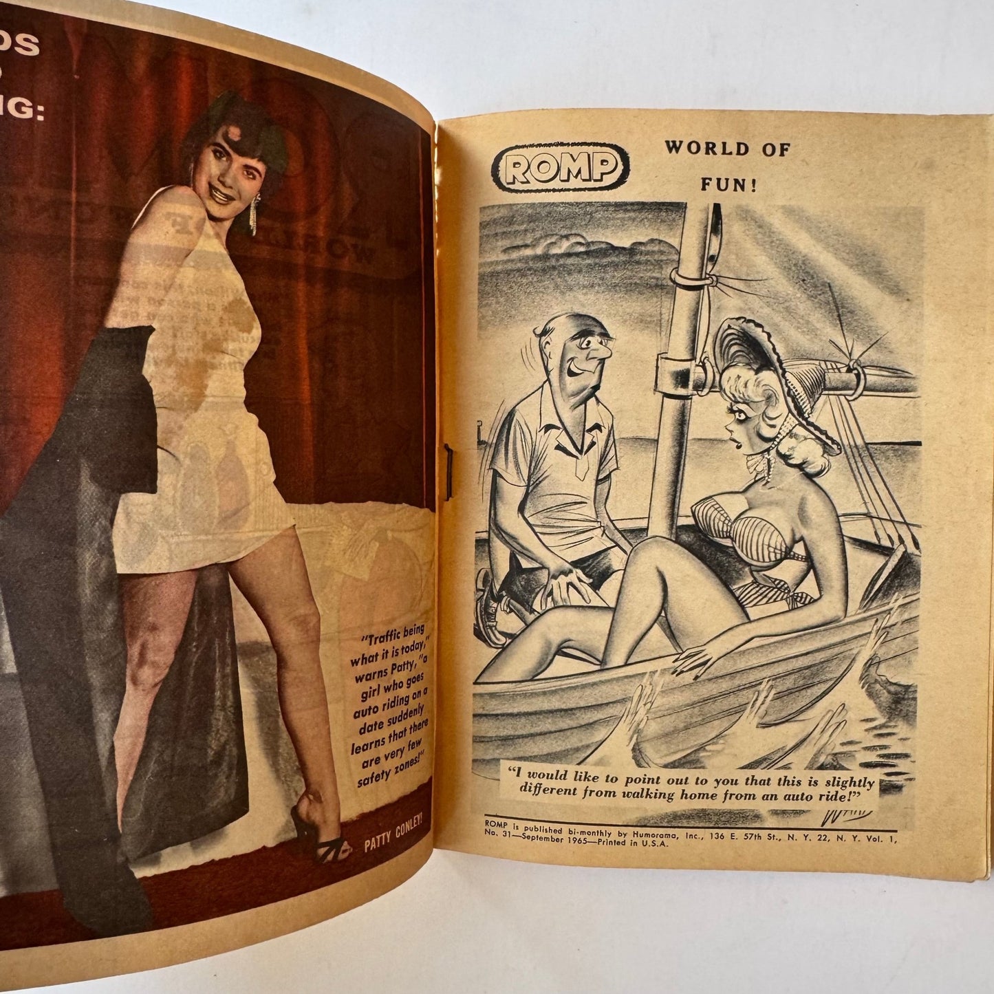 Romp: World of Fun Men's Magazine, September 1965, Humor and Girlie Pin - Up Magazine - Pretty Old Books