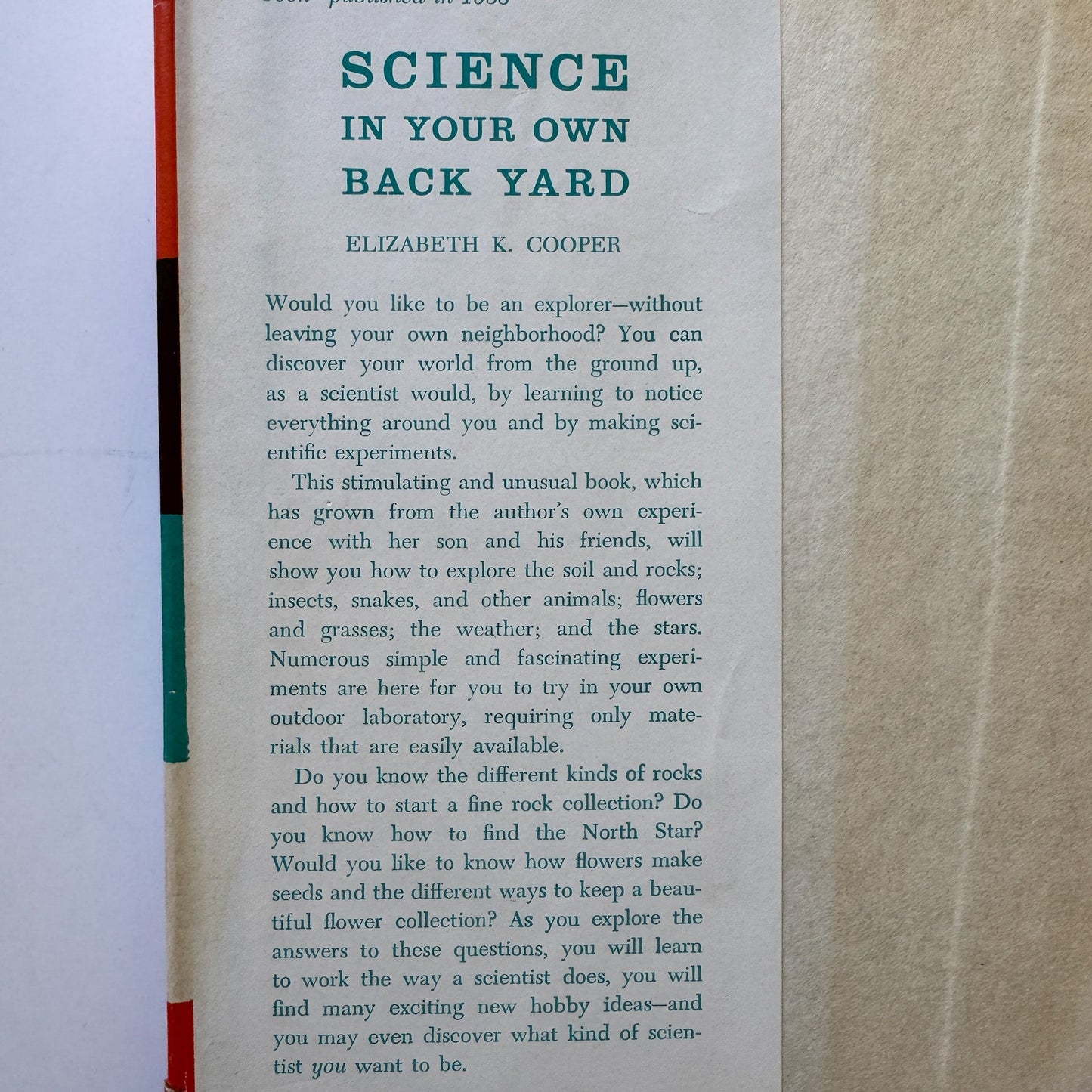 Science in Your Own Back Yard, 1960 Weekly Reader Children's Hardcover Book - Pretty Old Books