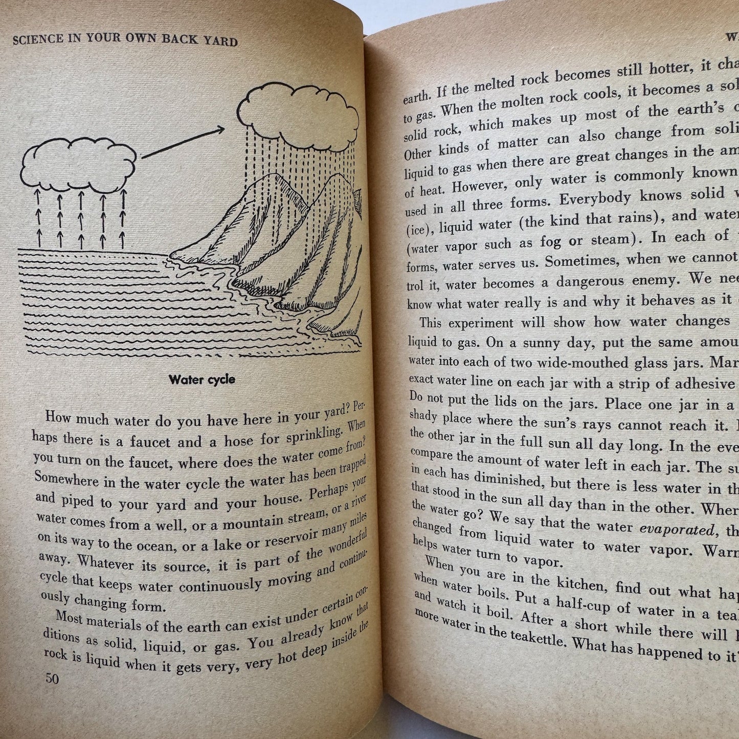 Science in Your Own Back Yard, 1960 Weekly Reader Children's Hardcover Book - Pretty Old Books