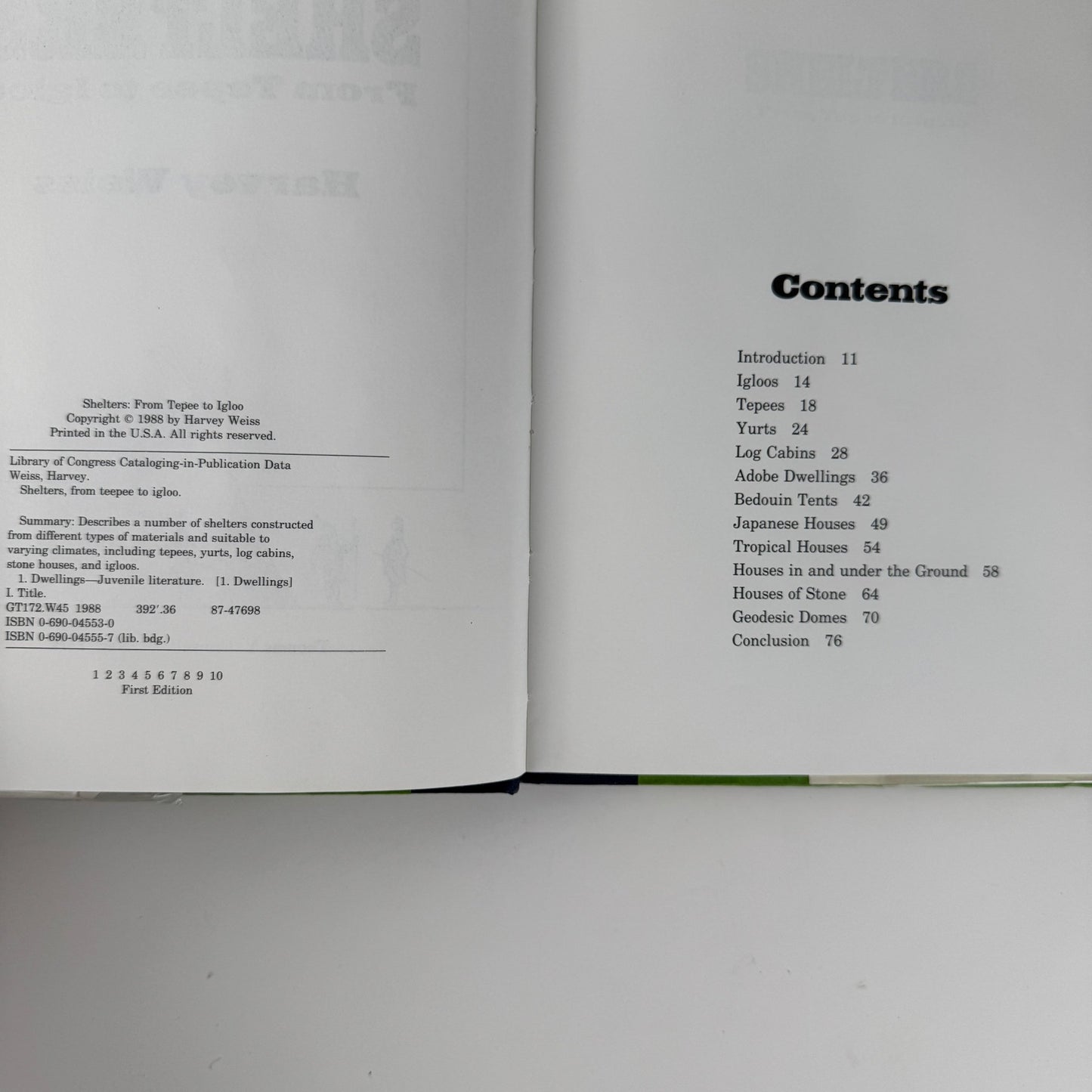 Shelters: From Tepee to Igloo, Harvey Weiss, 1988 - Pretty Old Books