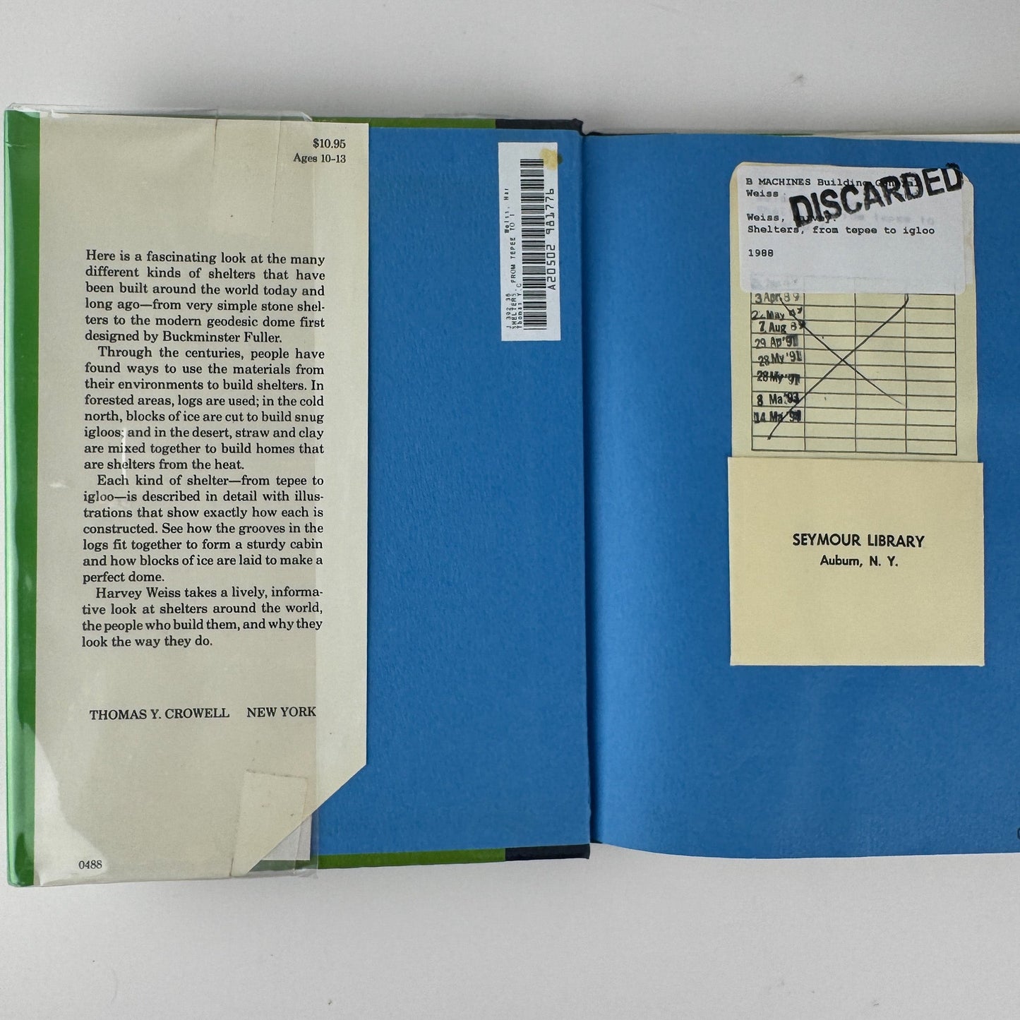 Shelters: From Tepee to Igloo, Harvey Weiss, 1988 - Pretty Old Books