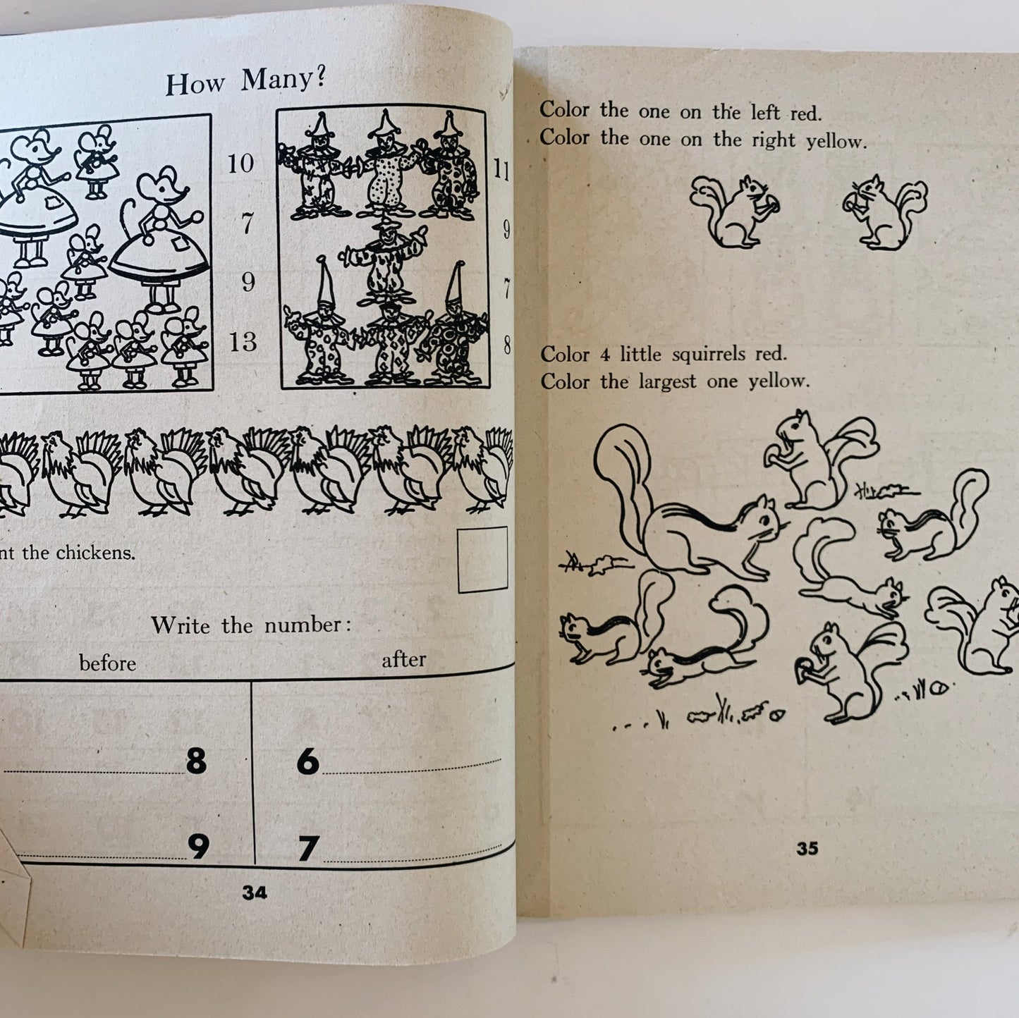 Shining Hours, A First Book of Numbers, 1942 Softcover School Book - Pretty Old Books
