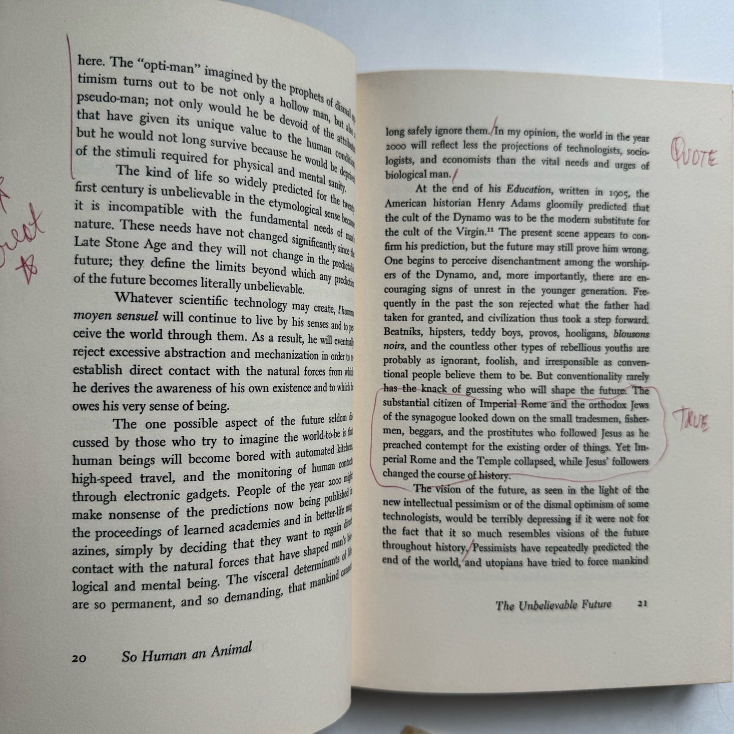 So Human An Animal, Rene Dubos, 1968, Pulitzer Prize, Hardcover - Pretty Old Books