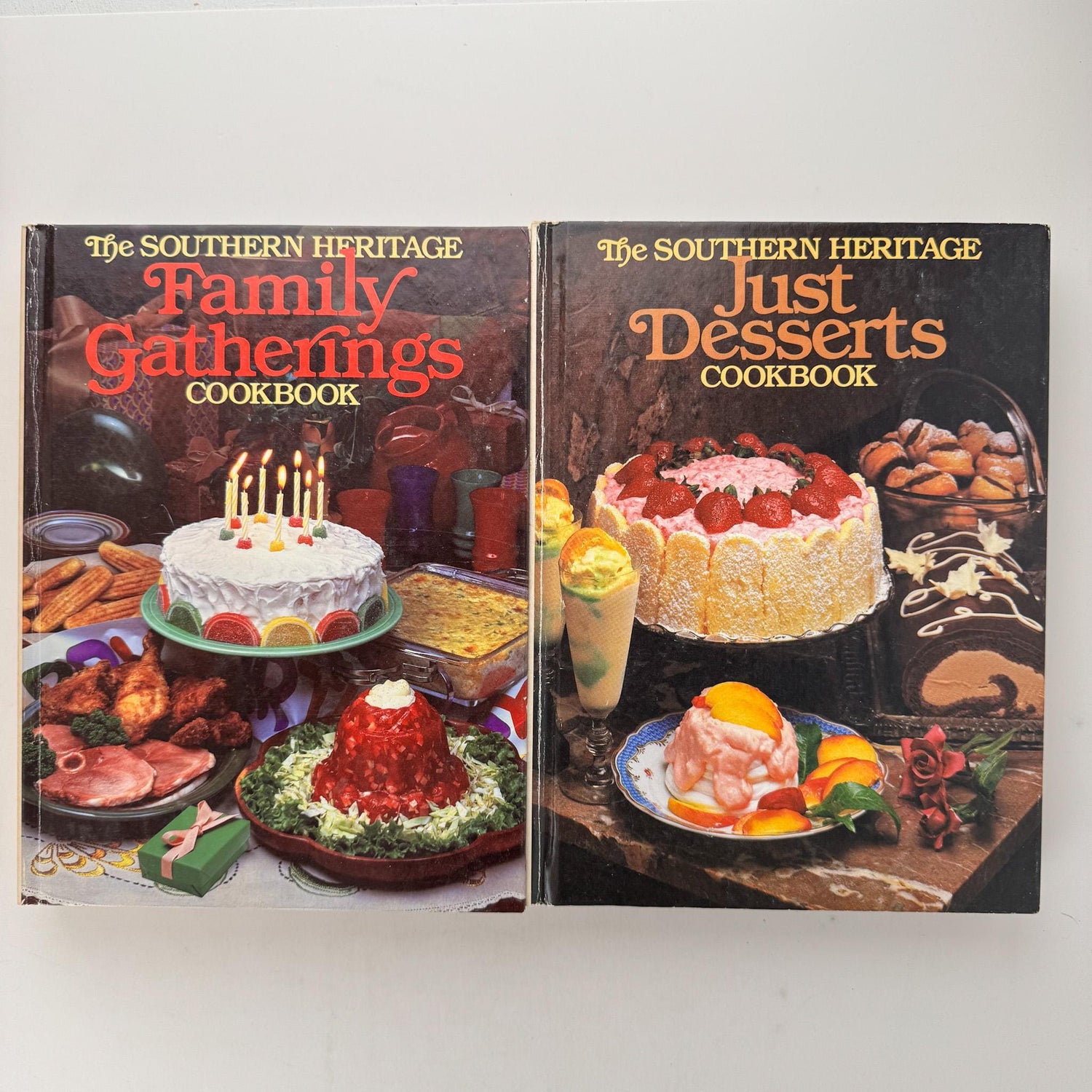 Southern Living, Southern Heritage Cookbook Set, Oxmoor House, 9 Volume Set, 1980s Hardcover Cream Cookbook Set - Pretty Old Books