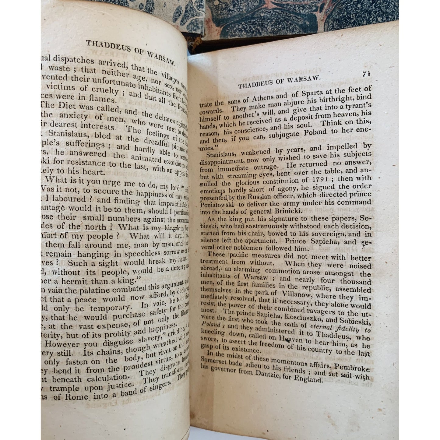 Thaddeus of Warsaw, 1809, Four Volumes in Two, Miss Jane Porter, Leather - Bound - Pretty Old Books