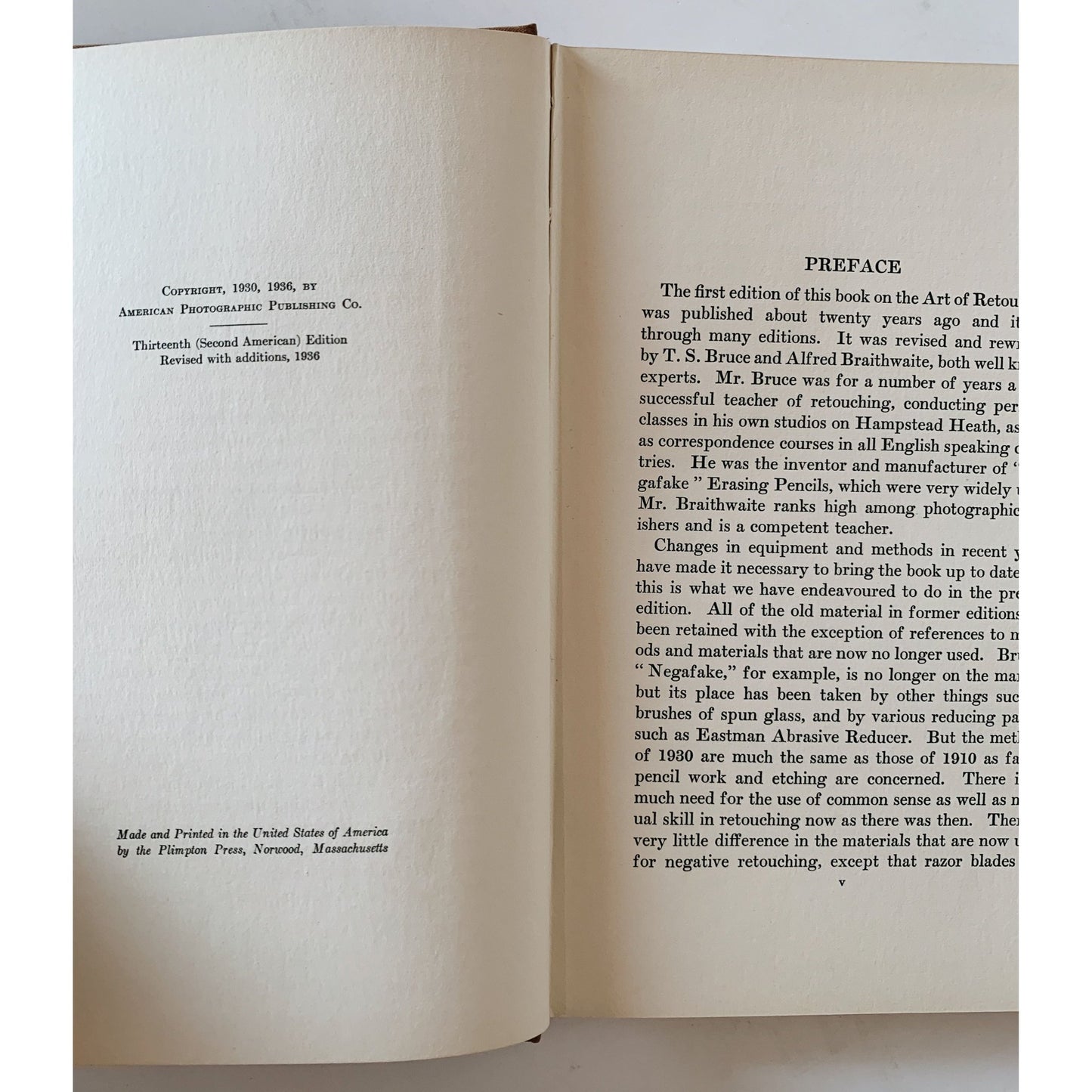 The Art of Retouching Photographic Negatives, 1936, American Photographic Publishing Co - Pretty Old Books