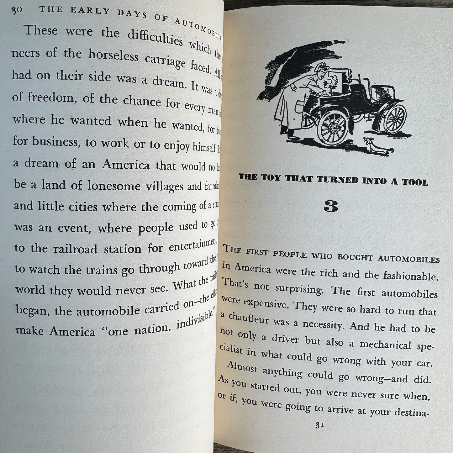 The Early Days of Automobiles, Elizabeth Janeway, 1956, Landmark Books Edition - Pretty Old Books
