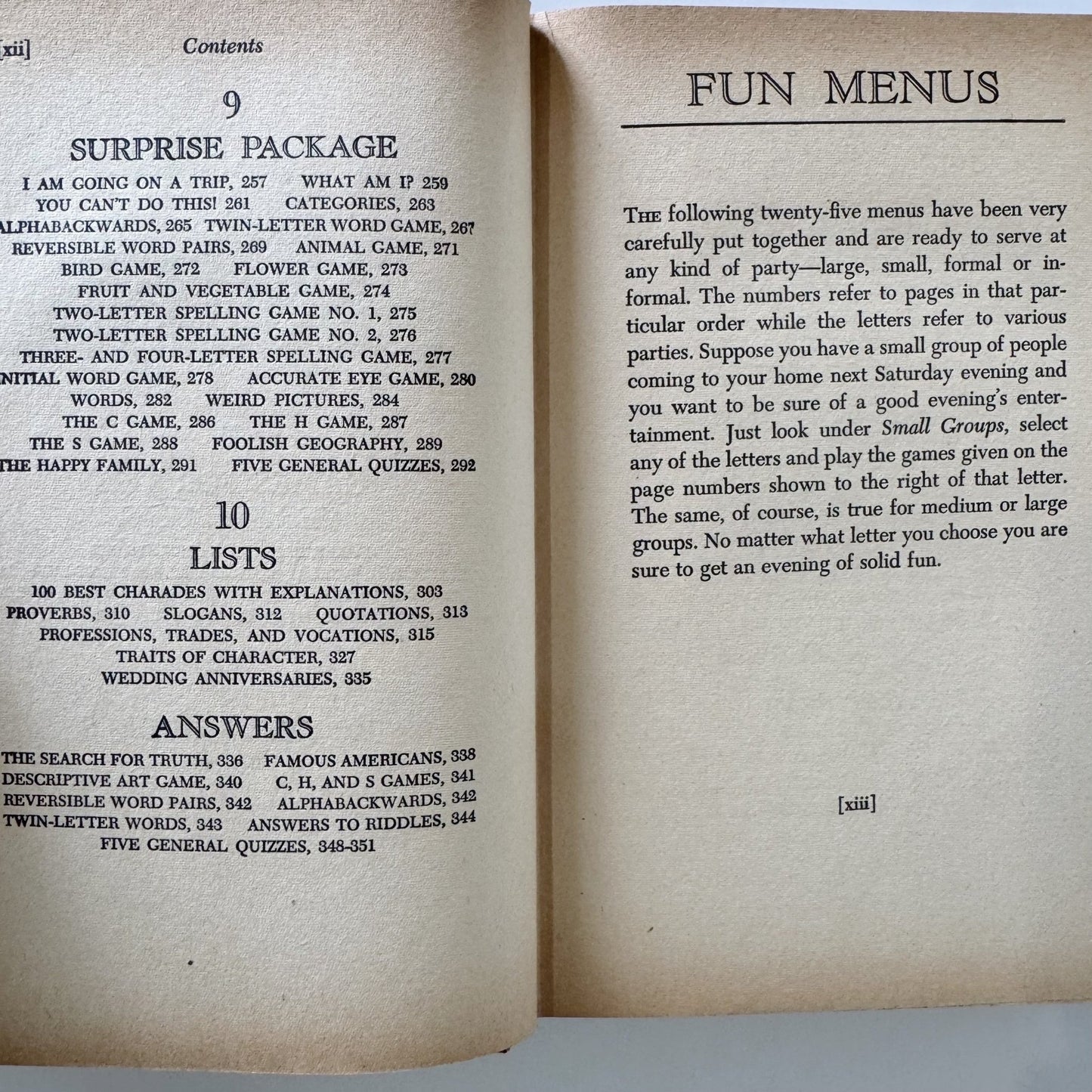 The Home Book of Party Games, 1949 Hardcover - Pretty Old Books