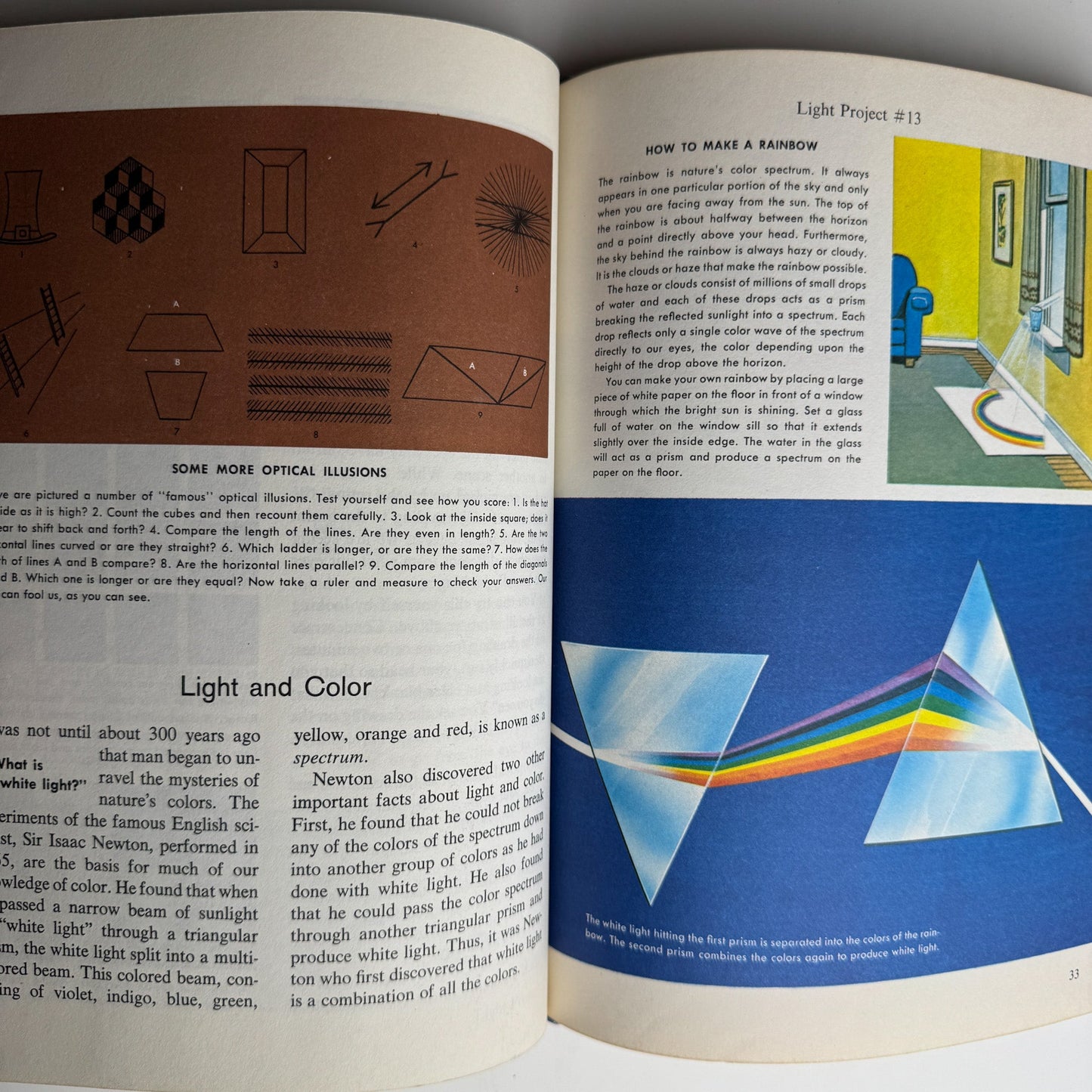 The How and Why Wonder Book of Light and Color, 1963 Hardcover - Pretty Old Books