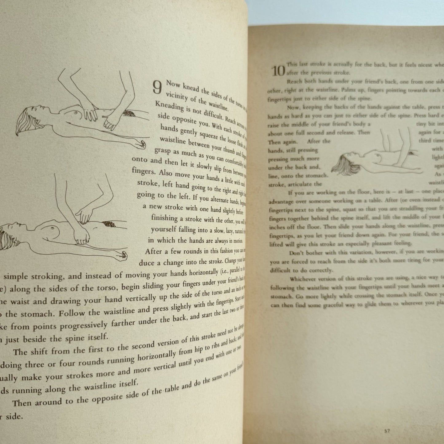 The Massage Book, George Downing, 1984 Illustrated - Pretty Old Books