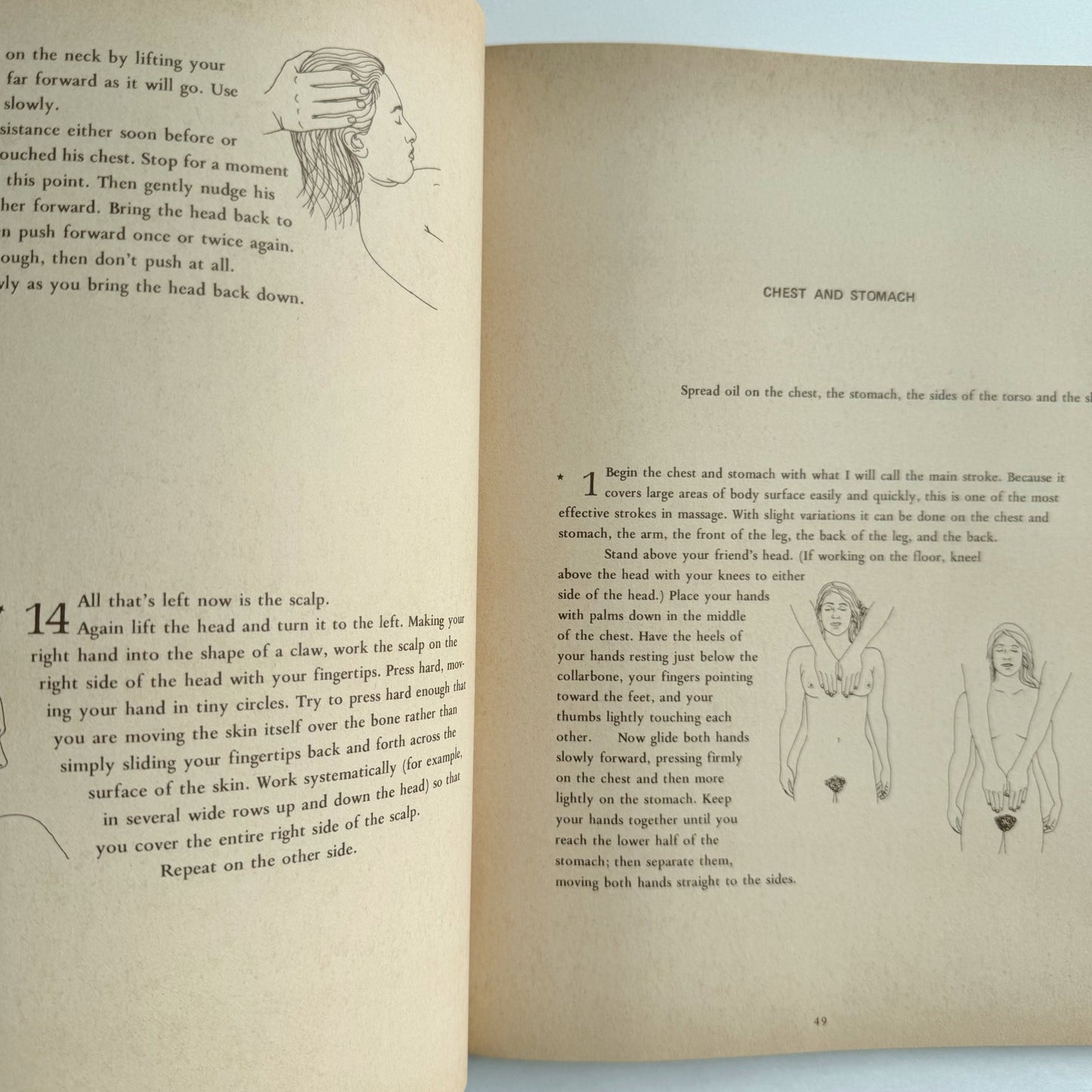 The Massage Book, George Downing, 1984 Illustrated - Pretty Old Books