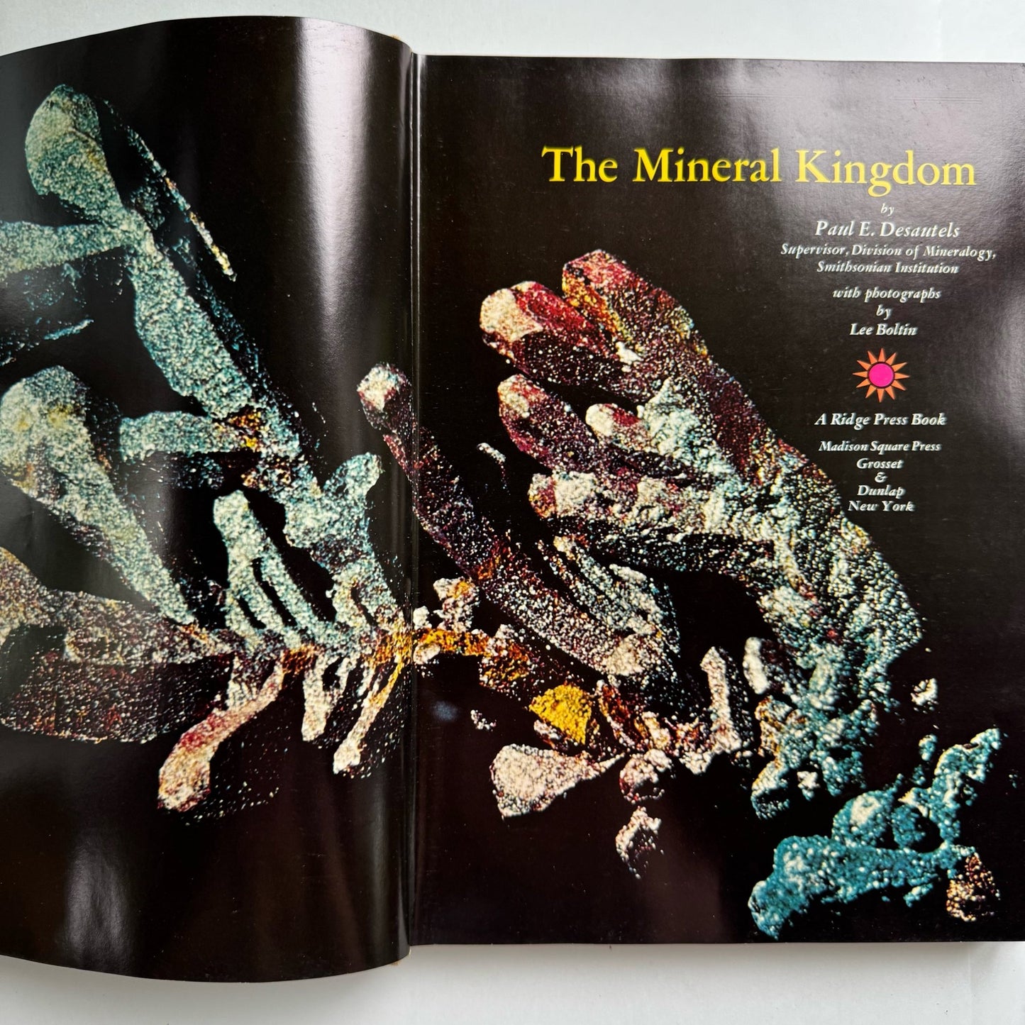 The Mineral Kingdom, 1968 Oversized Illustrated Nature Study Hardcover, Paul E. Desautels - Pretty Old Books