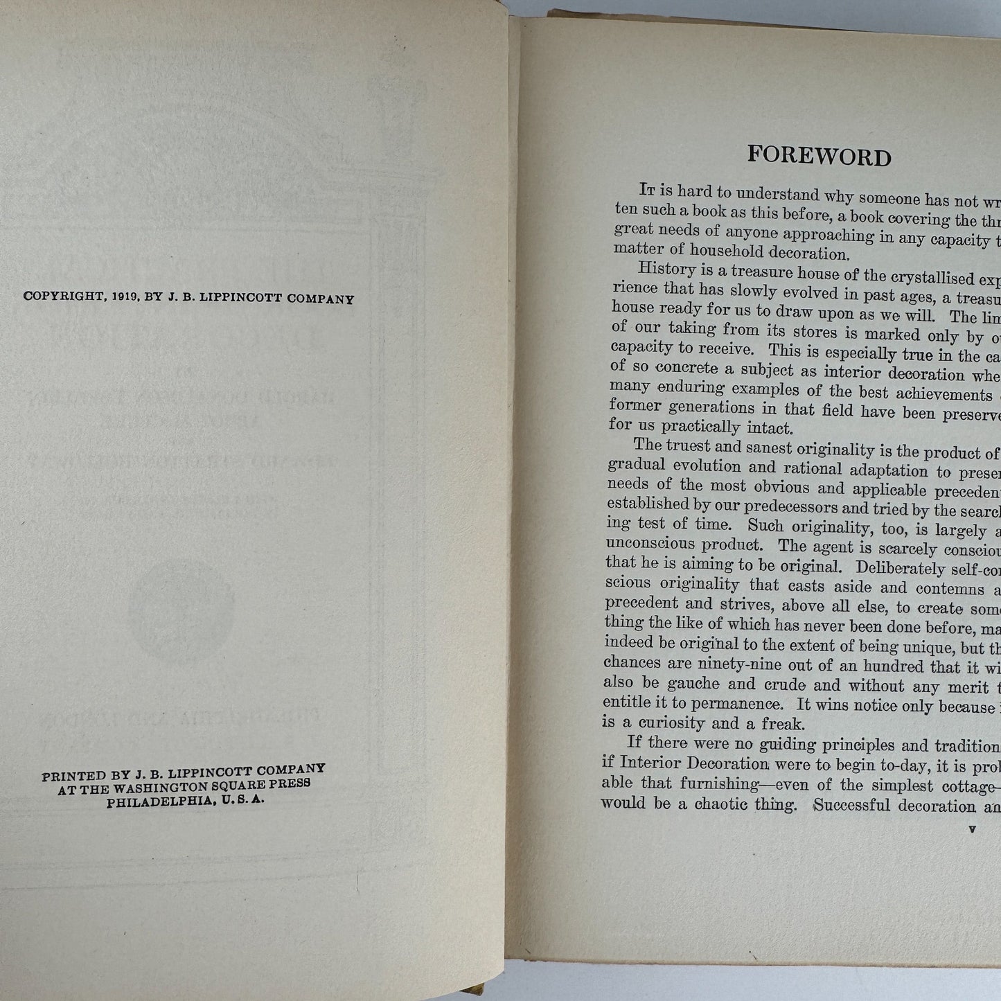 The Practical Book of Interior Decoration, 1919 Hardcover - Pretty Old Books