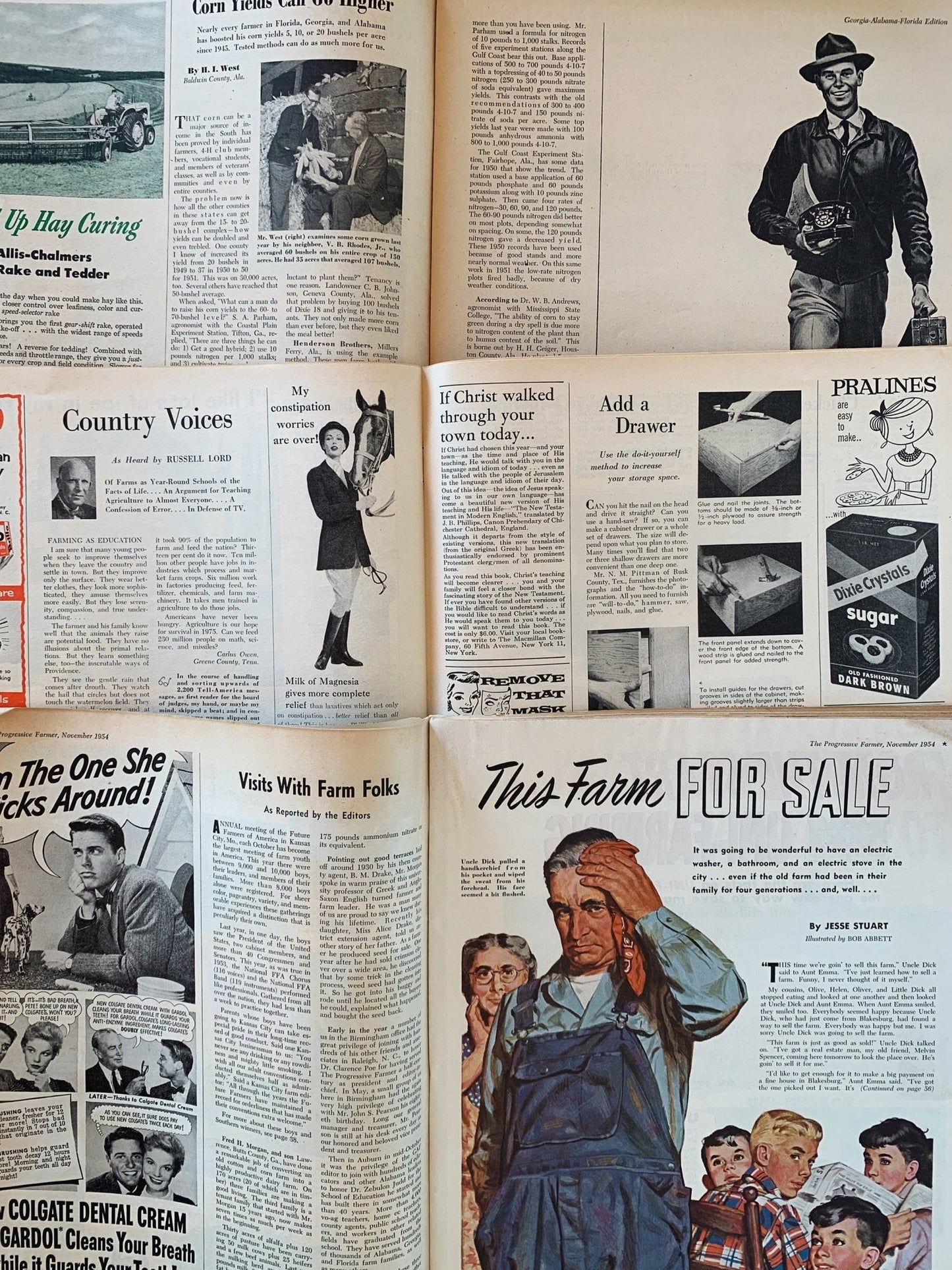 The Progressive Farmer Magazine, Vintage Magazines Mid Century 1940s and 1950s, Choose One - Pretty Old Books
