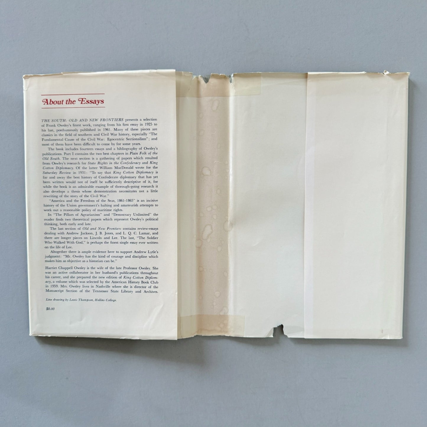The South: Old and New Frontiers, Selected Essays of Frank Lawrence Owsley, 1969 - Pretty Old Books
