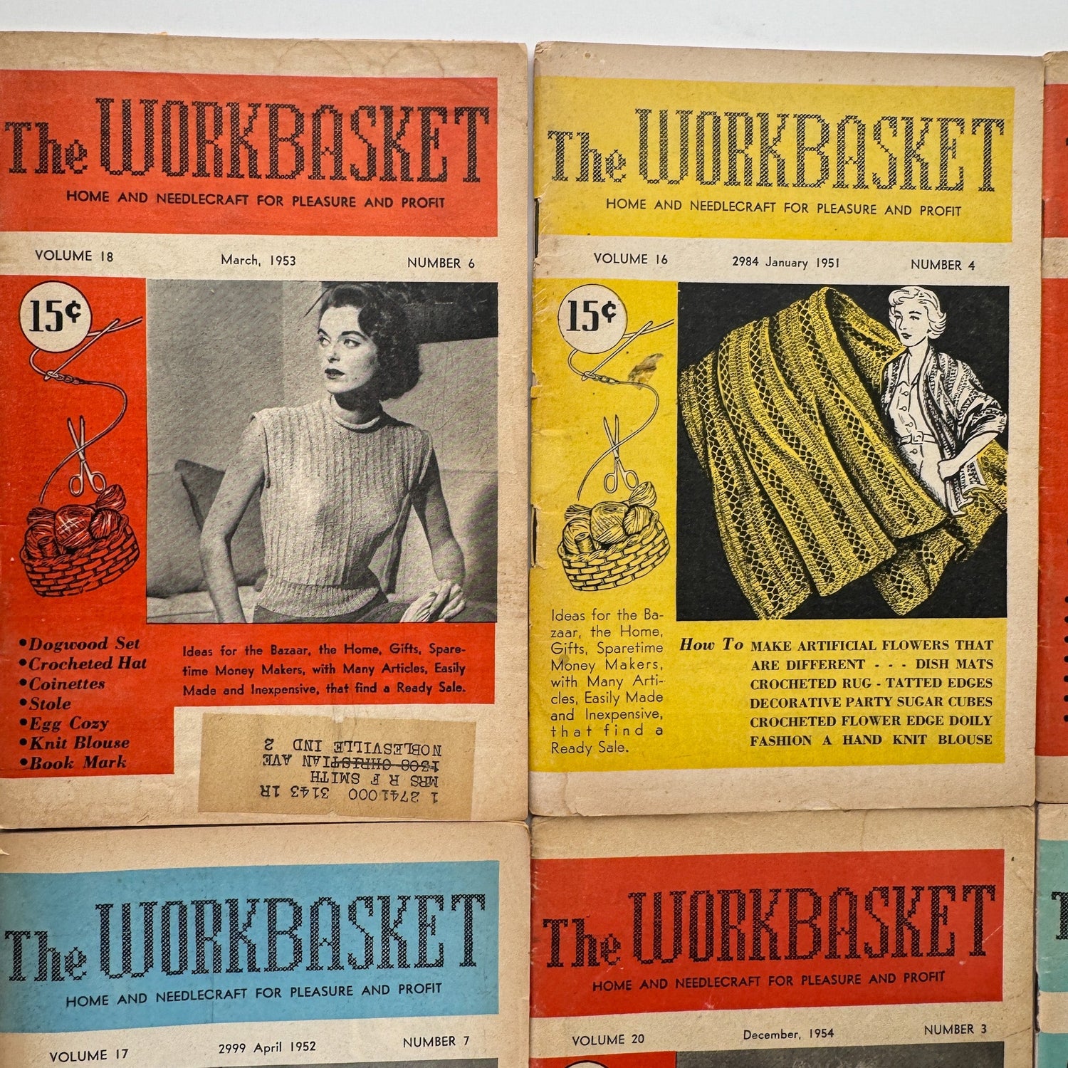 The Workbasket Magazine, Mid - Century 1950s Crafting, Needlepoint, Maker, Knitting, Cooking, Embroidery, Ephemera, Homemaking - Pretty Old Books