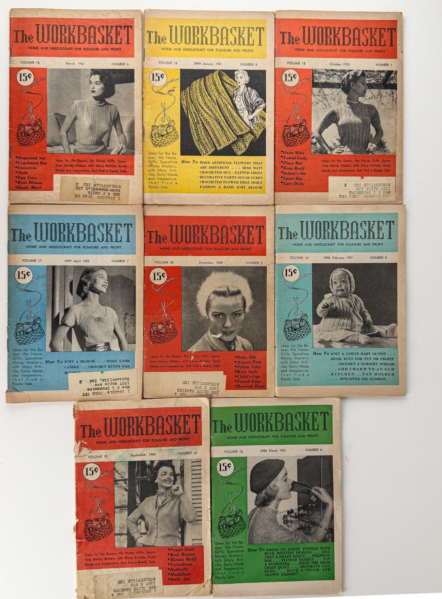 The Workbasket Magazine, Mid - Century 1950s Crafting, Needlepoint, Maker, Knitting, Cooking, Embroidery, Ephemera, Homemaking - Pretty Old Books