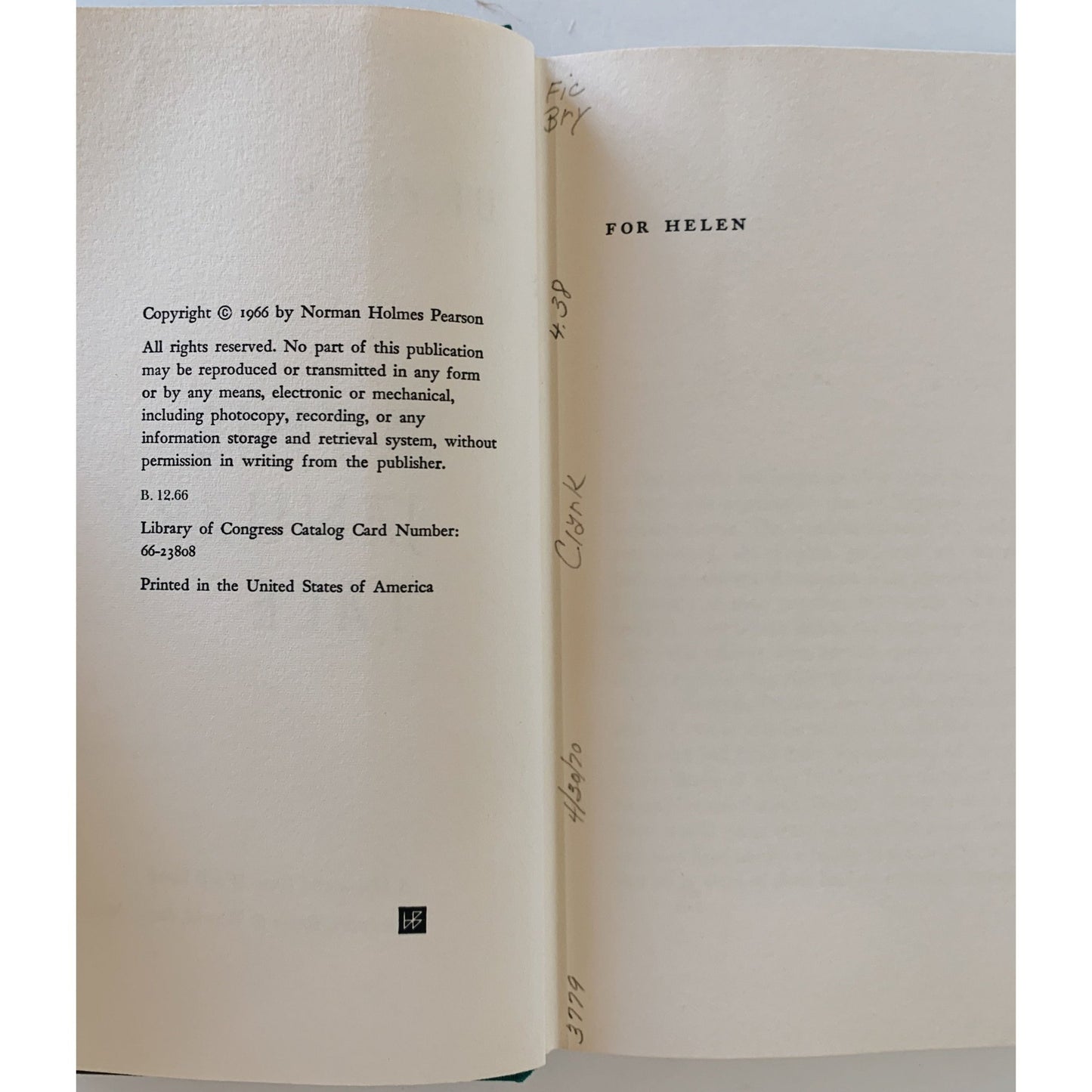 This January Tale, Bryher (Annie Winifred Ellerman), 1966 Hardcover - Pretty Old Books