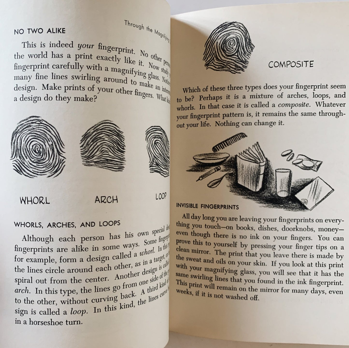 Through the Magnifying Glass, 1954 Hardcover Illustrated Science Book for Kids - Pretty Old Books
