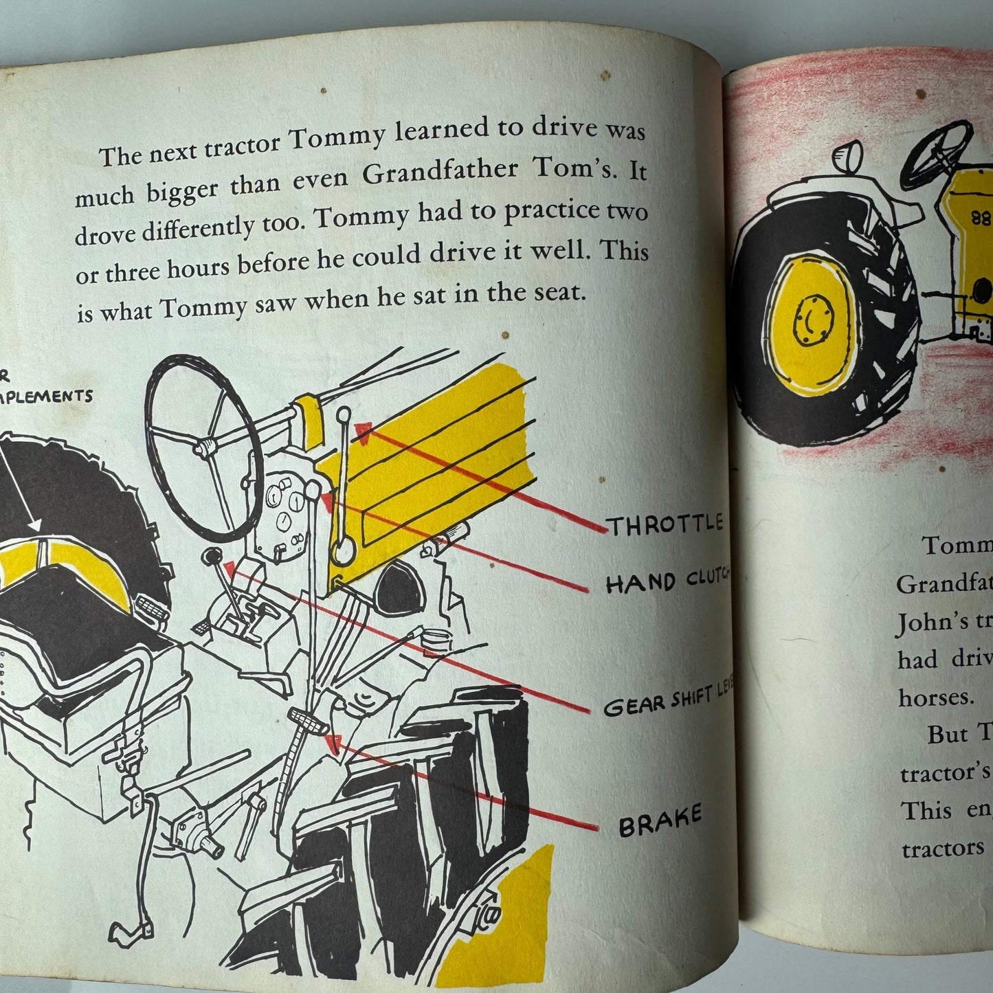 Tommy Learns to Drive a Tractor, 1958 Children's Book - Pretty Old Books