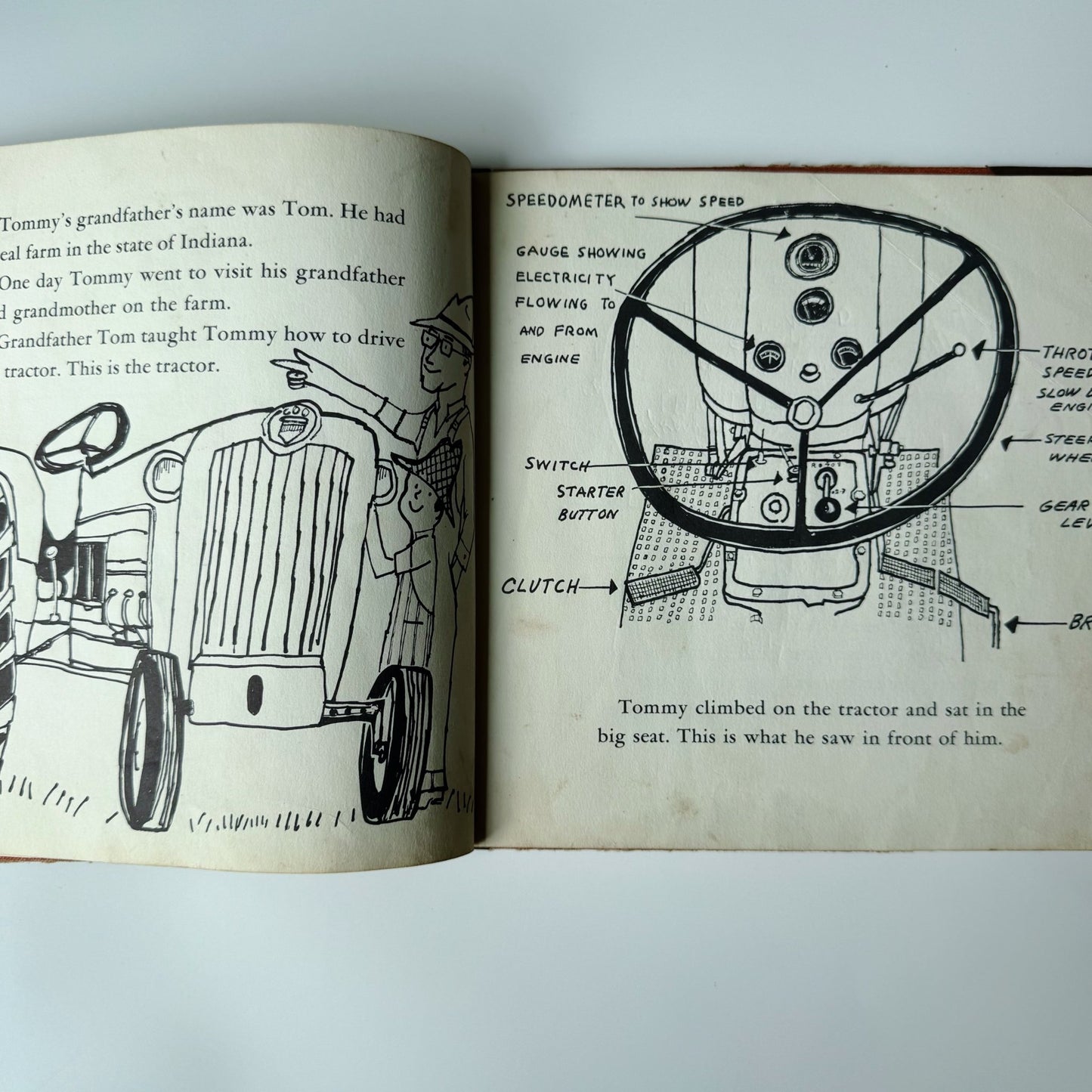 Tommy Learns to Drive a Tractor, 1958 Children's Book - Pretty Old Books