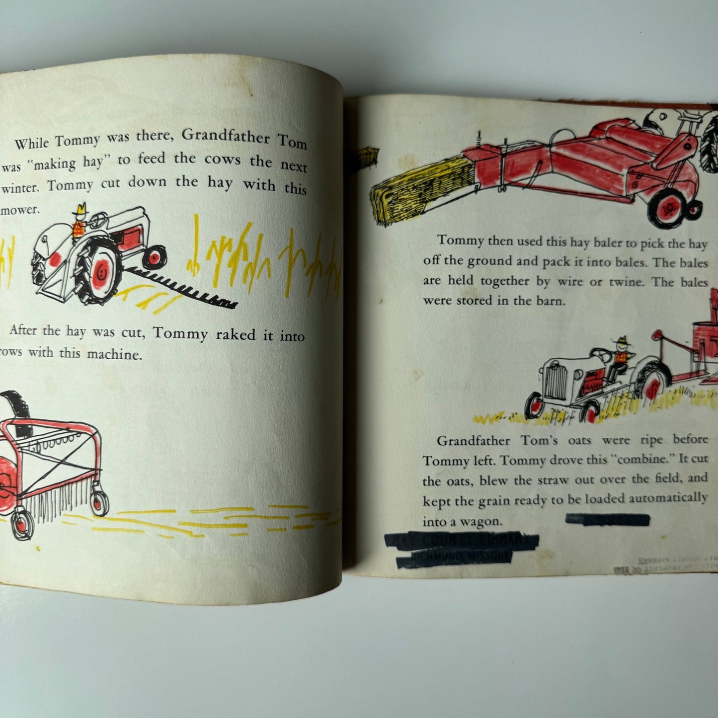 Tommy Learns to Drive a Tractor, 1958 Children's Book - Pretty Old Books