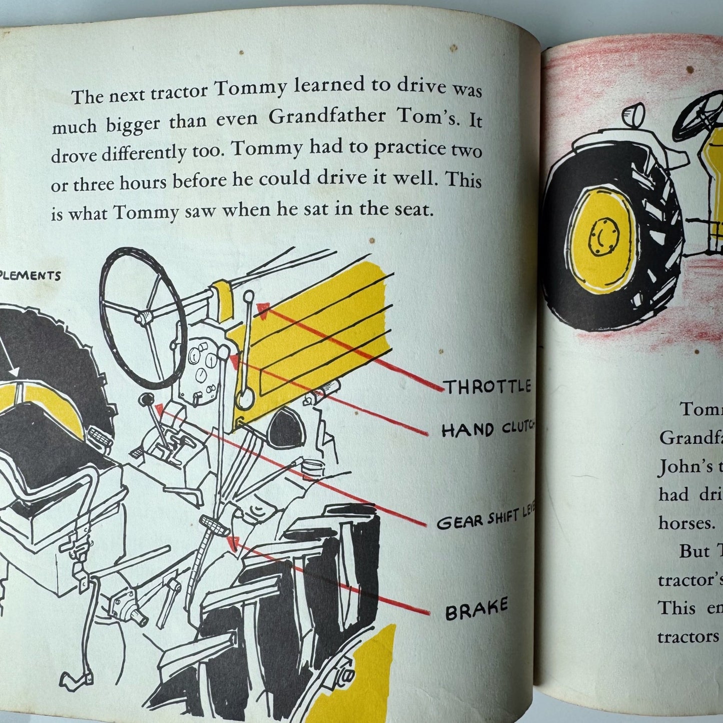 Tommy Learns to Drive a Tractor, 1958 Children's Book - Pretty Old Books