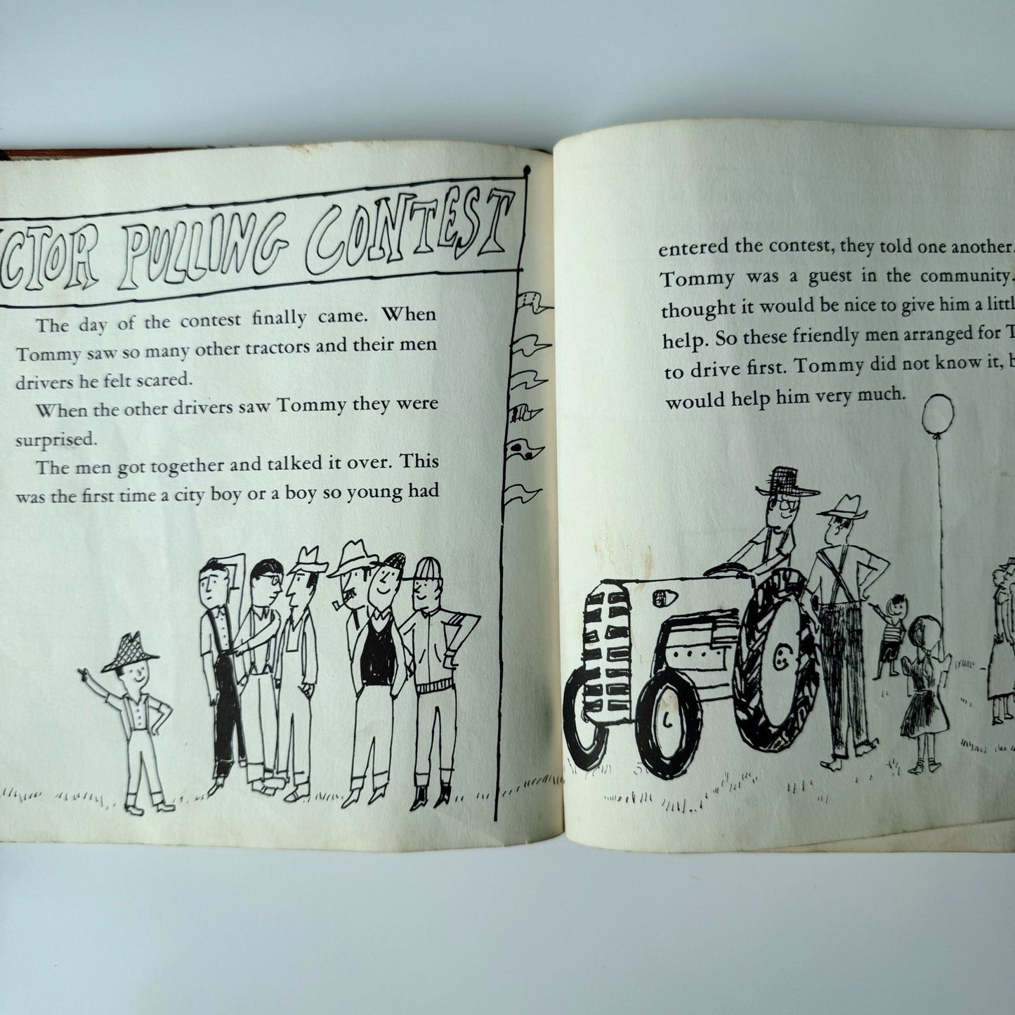 Tommy Learns to Drive a Tractor, 1958 Children's Book - Pretty Old Books