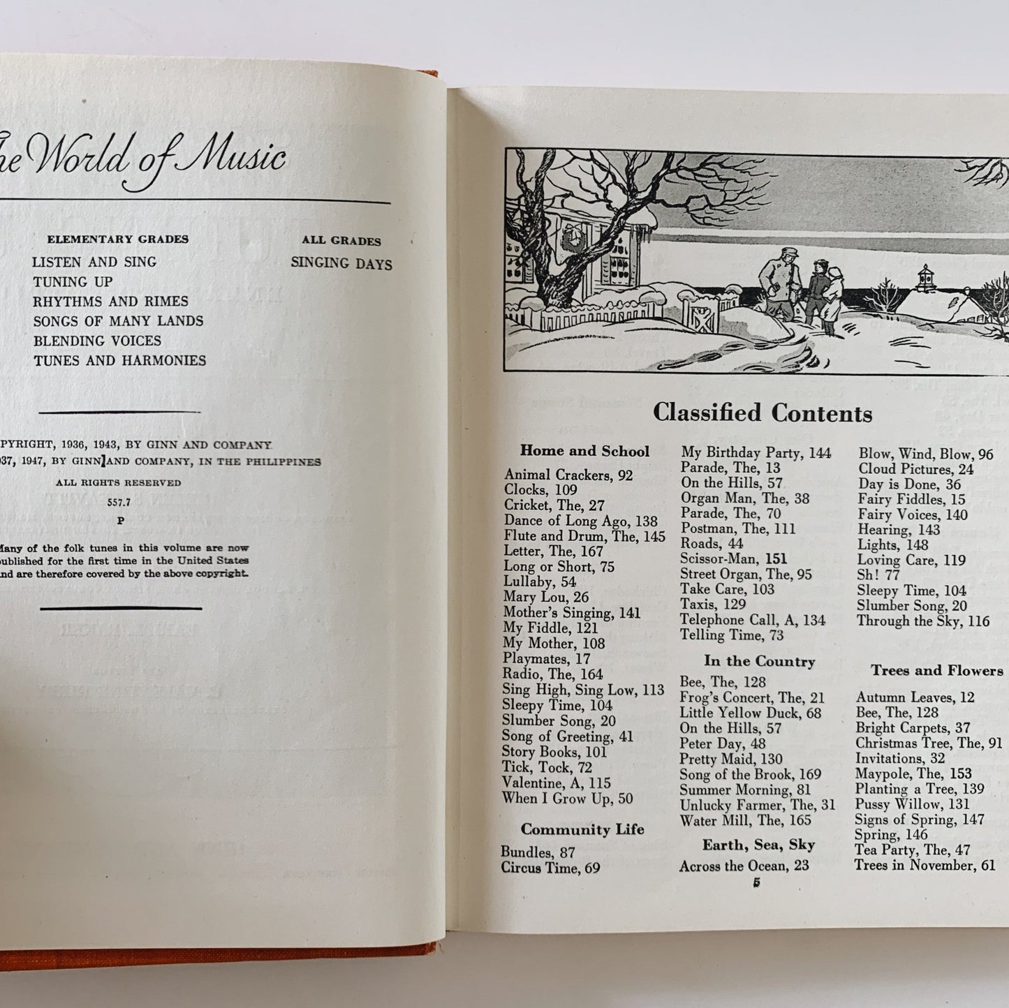 Tuning Up: The World of Music, Illustrated Mid Century School Book, 1947 - Pretty Old Books