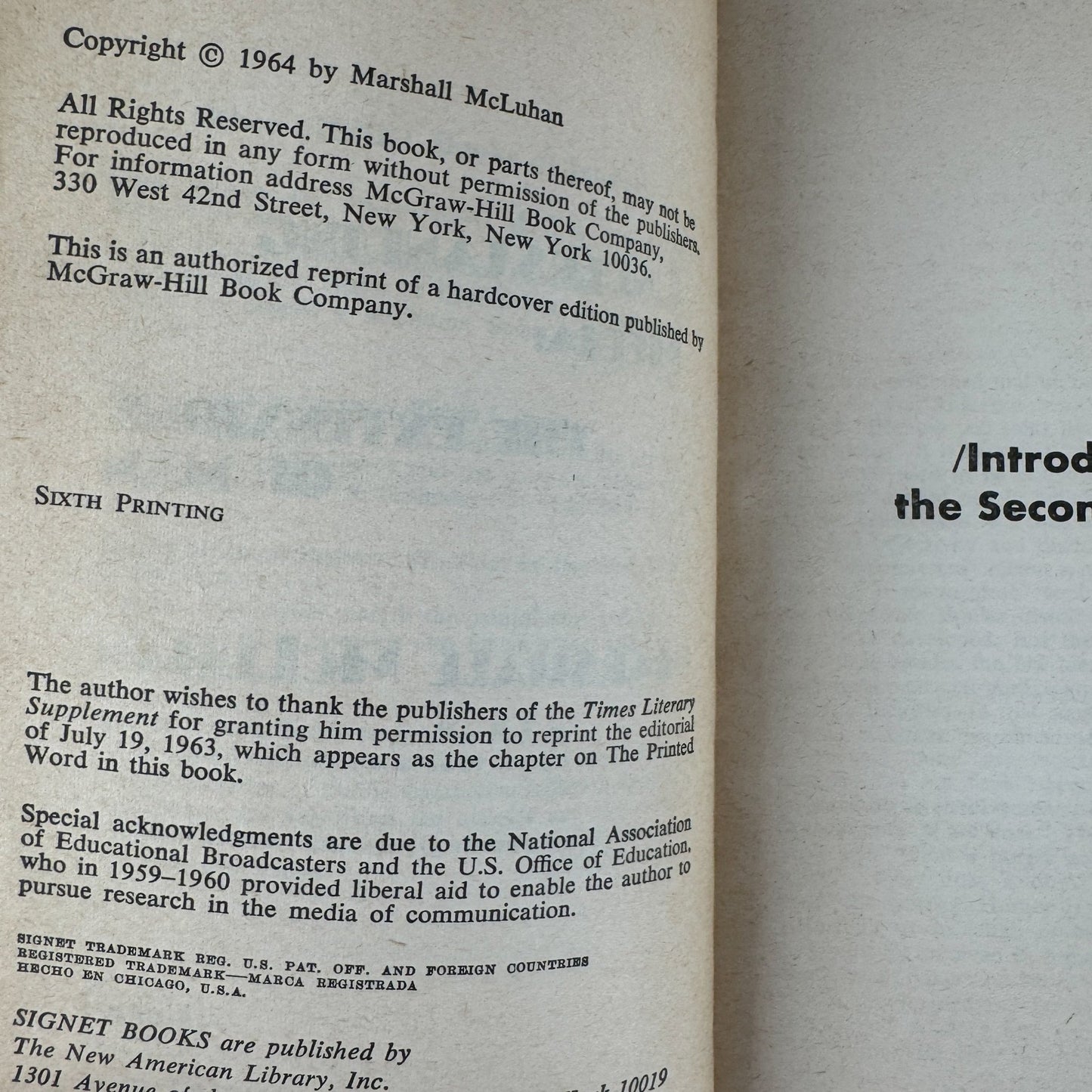 Understanding Media, Marshall McLuhan, 1964 Signet Paperback - Pretty Old Books
