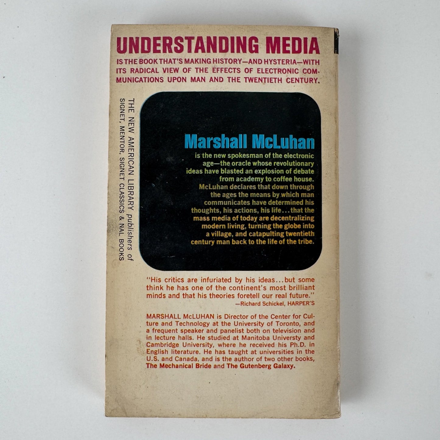 Understanding Media, Marshall McLuhan, 1964 Signet Paperback - Pretty Old Books
