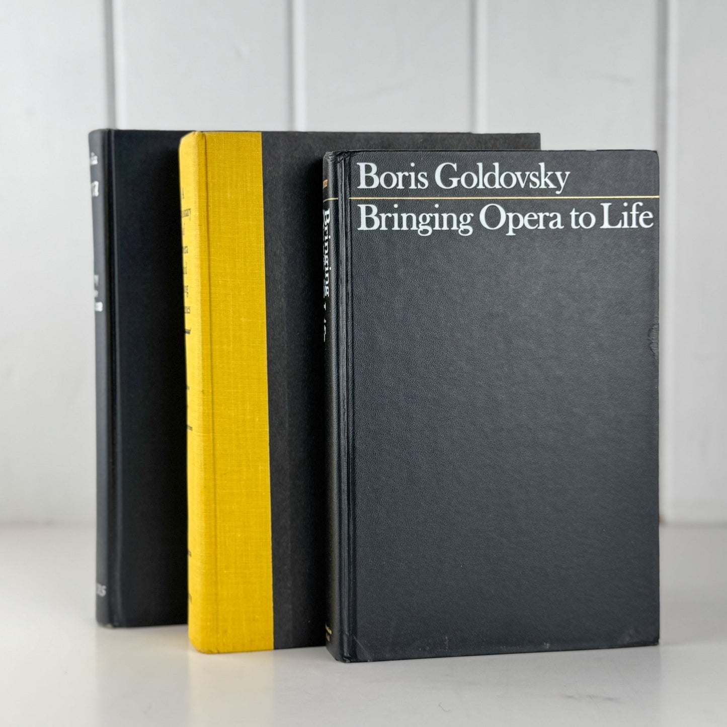 Vintage Black and Yellow Opera Book for Shelf Styling, Music Books - Pretty Old Books