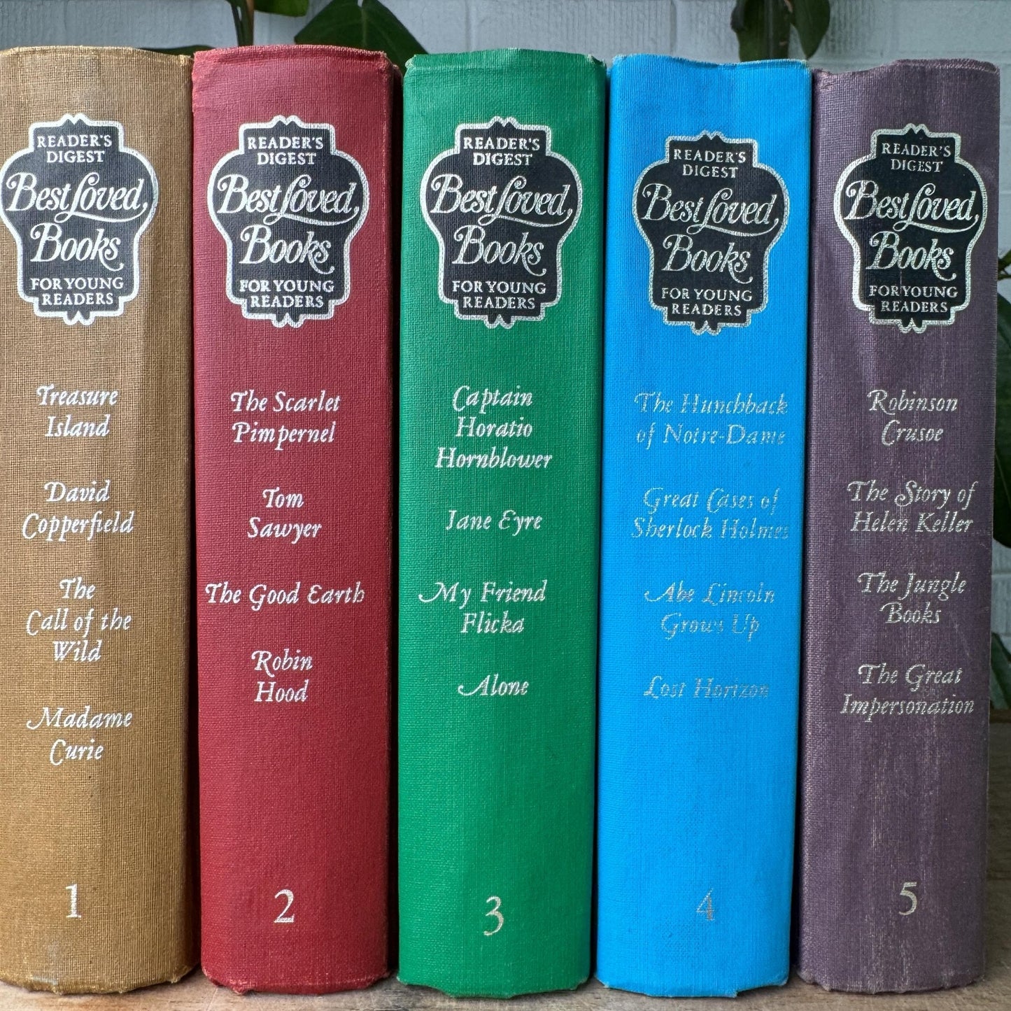 Vintage Jewel-Toned Kids' Books for Styling, Reader's Digest Loved Books for Young Readers, 1966 - Pretty Old Books