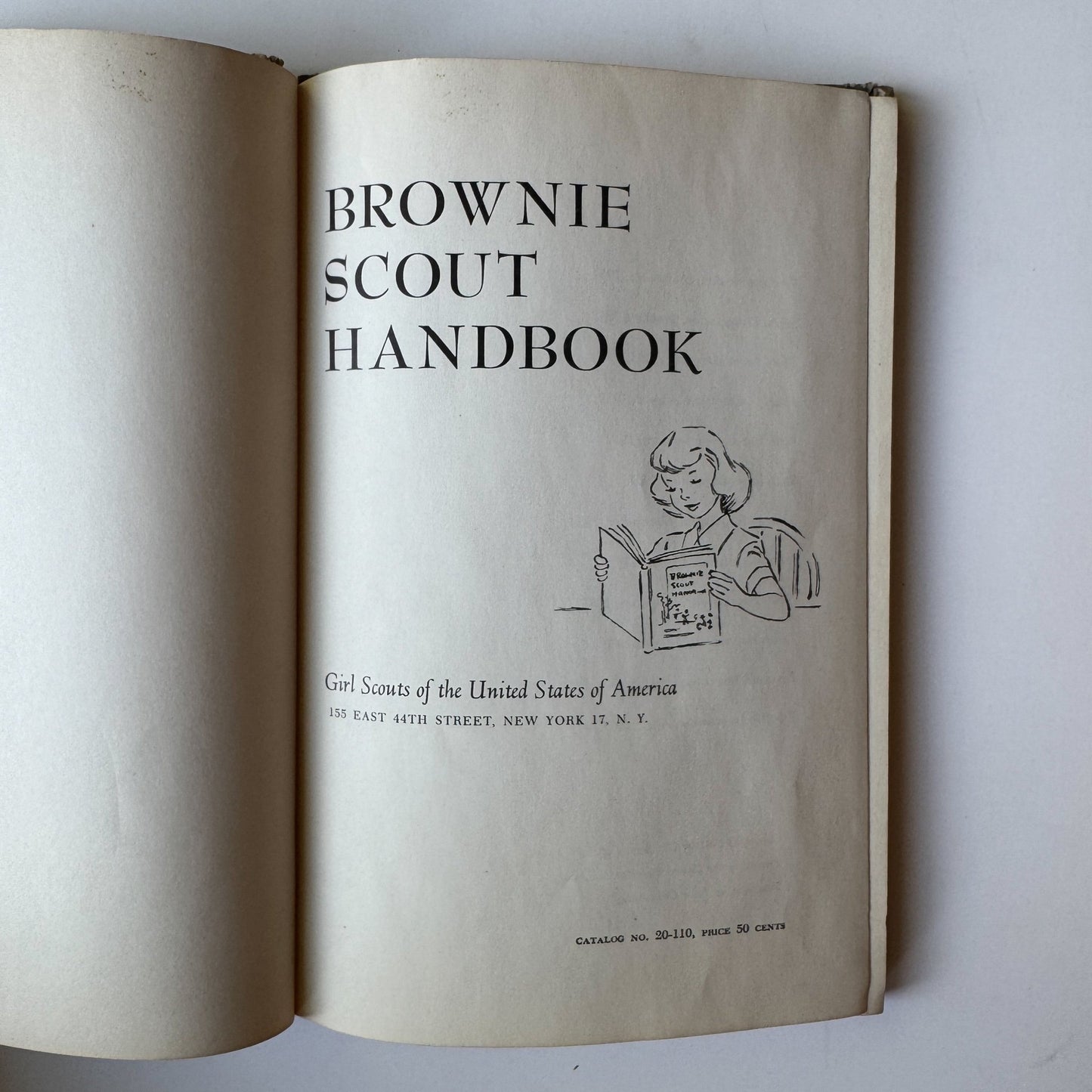 Vintage Mid Century Brownie Scout Handbook, 1957, Girl Scout Guide Hardcover - Pretty Old Books