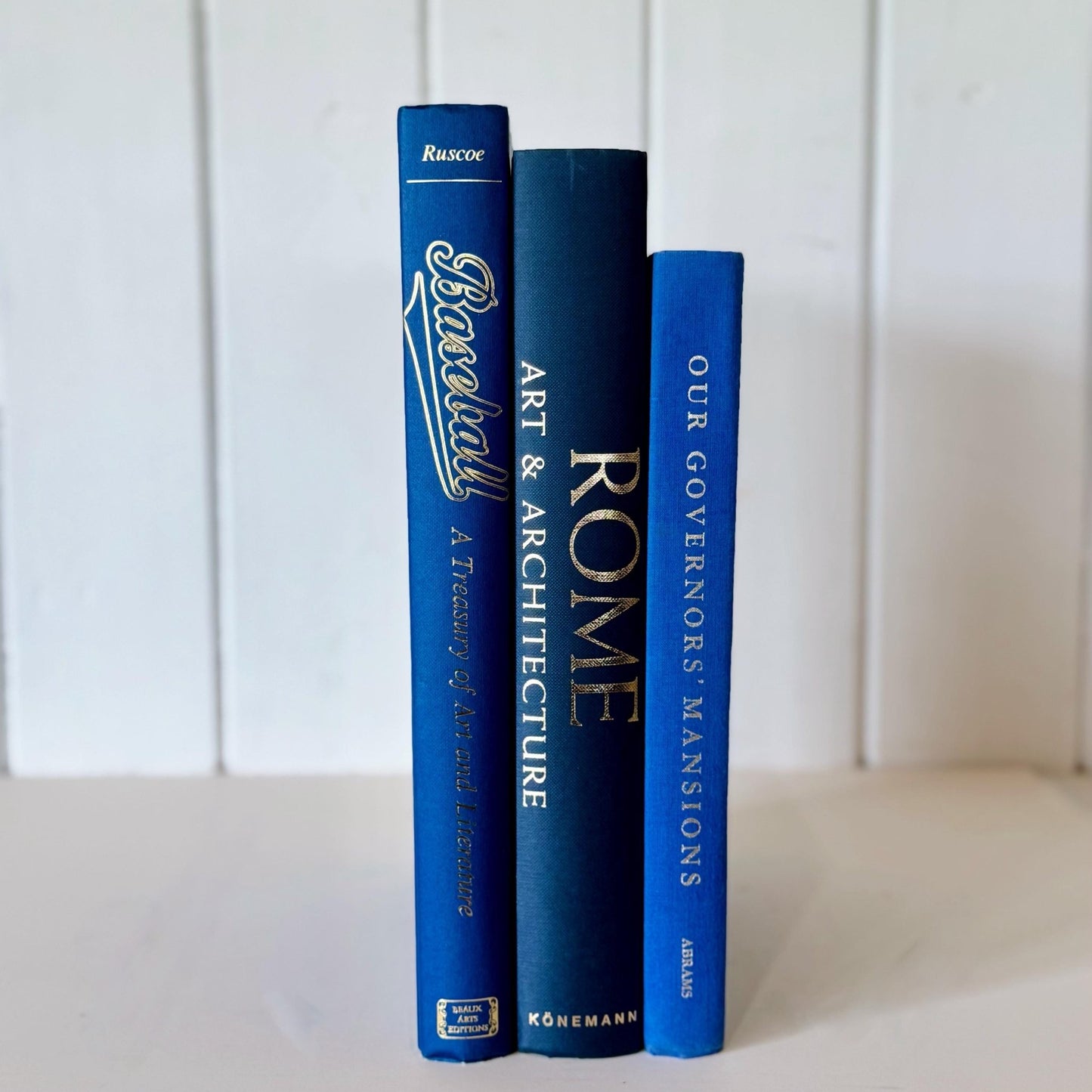 Vintage Navy Blue Coffee Table Books For Decor, History and Culture Large Book Set for Bookshelf Styling - Pretty Old Books