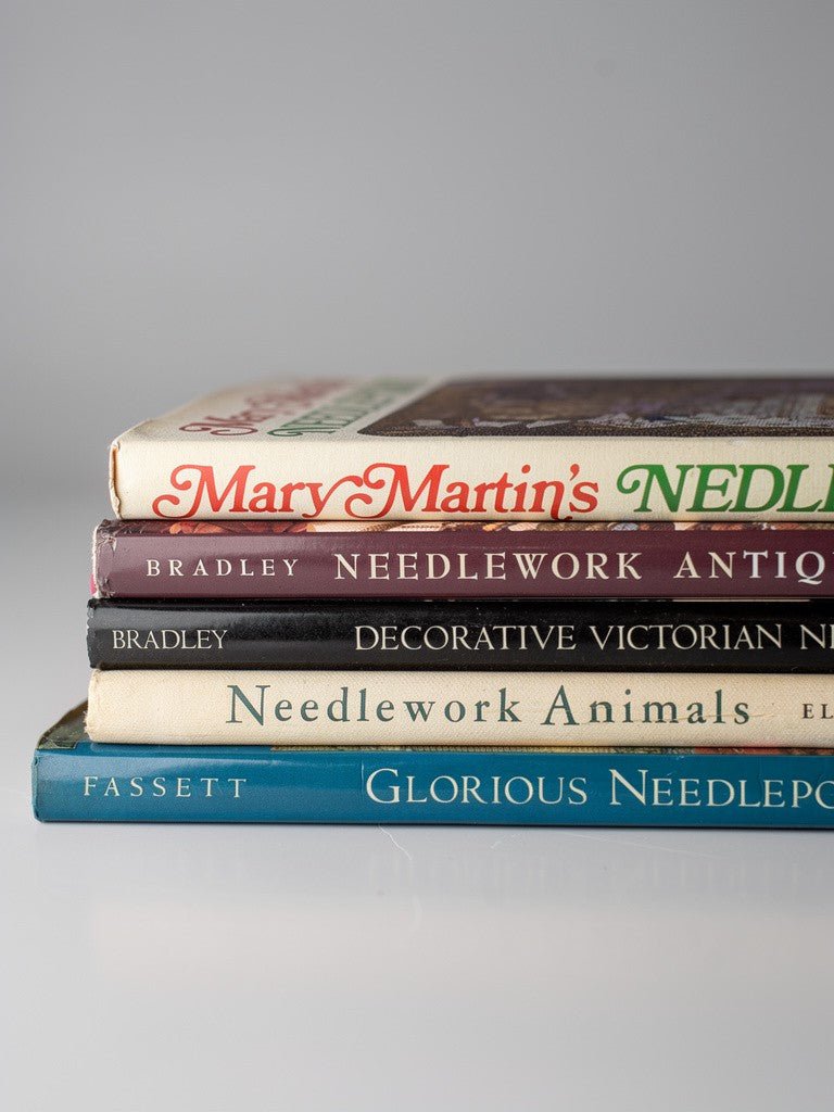 Vintage Needlepoint Coffee Table Book Bundle - Pretty Old Books