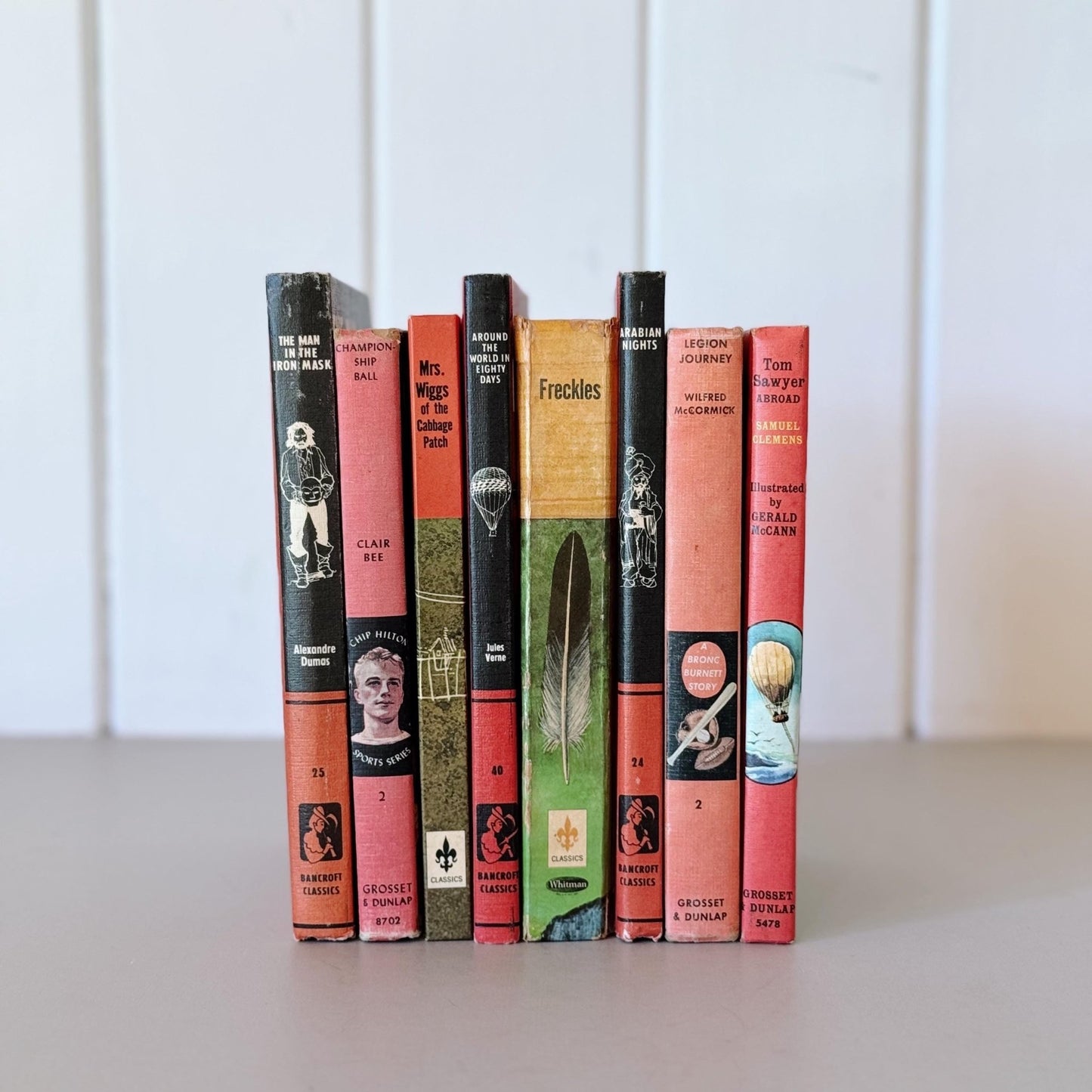 Vintage Pink Yellow Green Red Children's Books, Retro Kids Classic Books By Color - Pretty Old Books