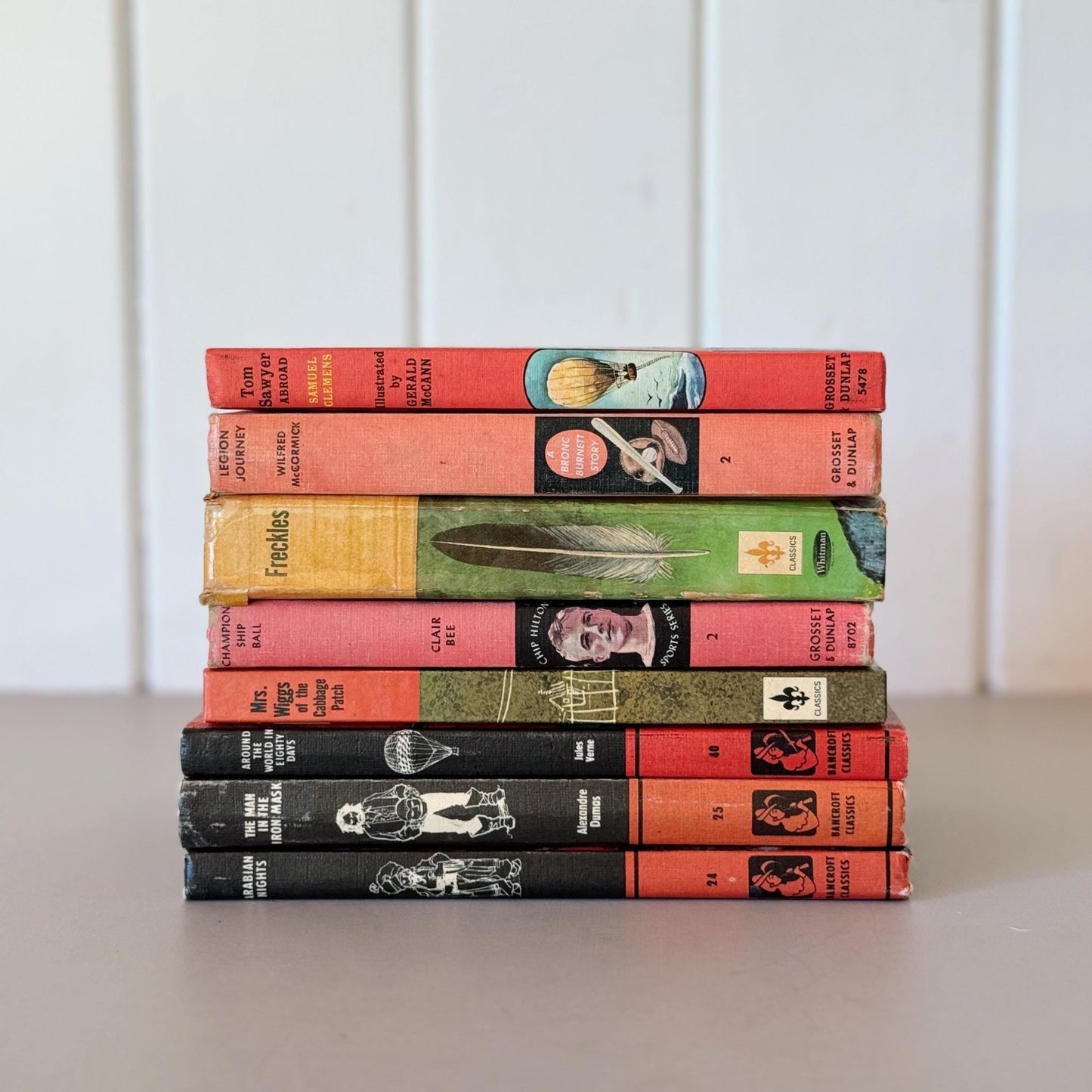 Vintage Pink Yellow Green Red Children's Books, Retro Kids Classic Books By Color - Pretty Old Books